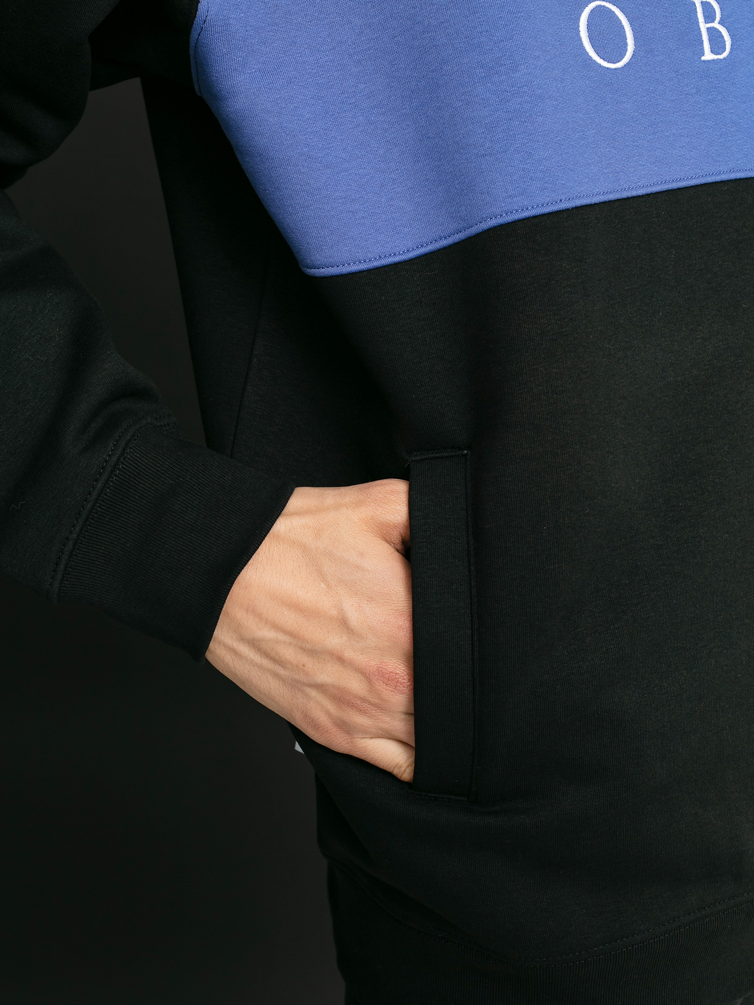 Pánský Fleecová mikina OBEY Ian Mock Neck Zip (black)