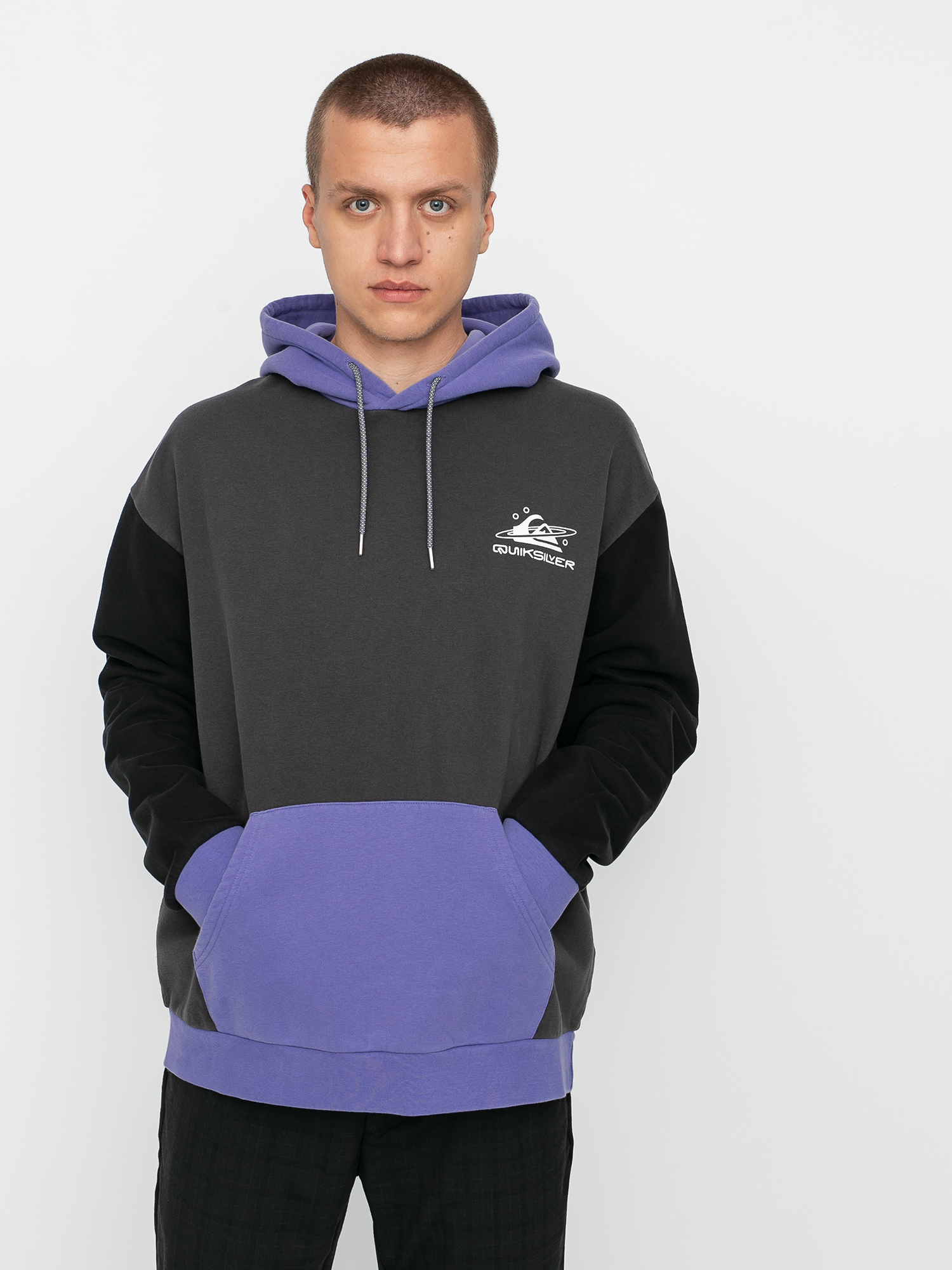 Mikina s kapucí Quiksilver Heritage Midori Blanka HD (tarmac)