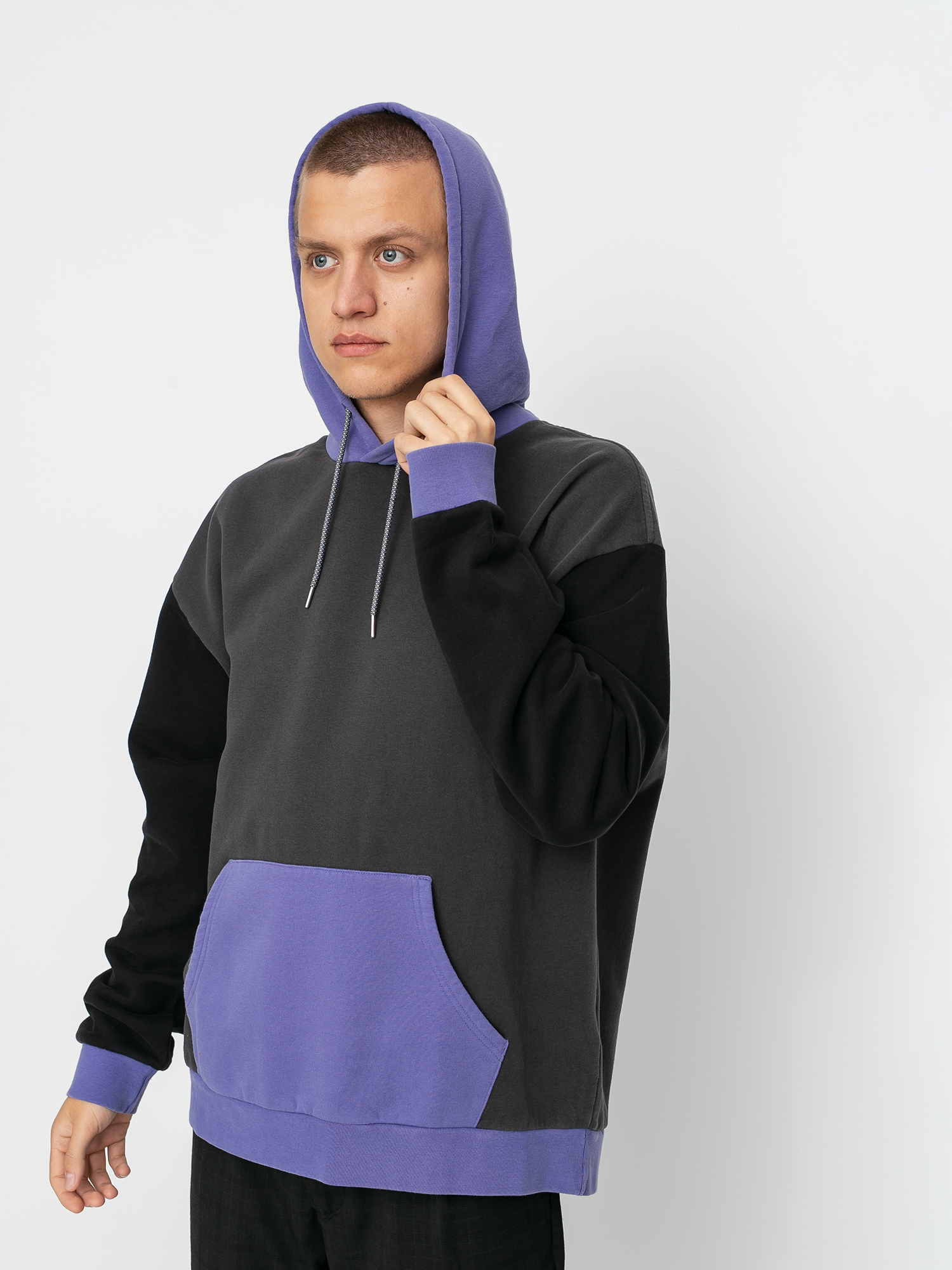 Mikina s kapucí Quiksilver Heritage Midori Blanka HD (tarmac)