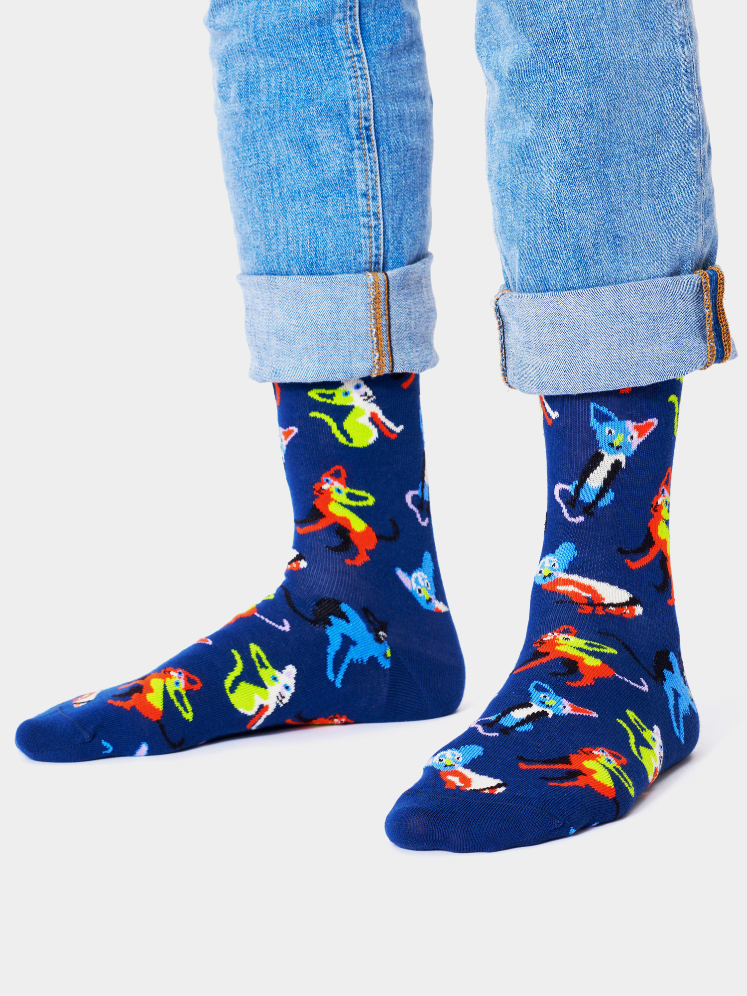Ponožky Happy Socks Oriental Cat (blue)