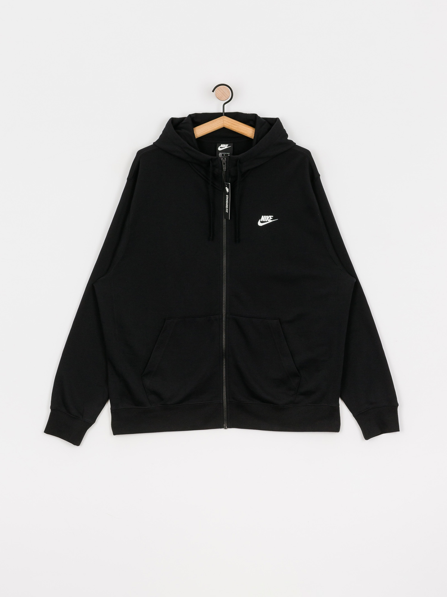 Mikina s kapucí Nike Sportswear Club FT ZHD (black/black/white)