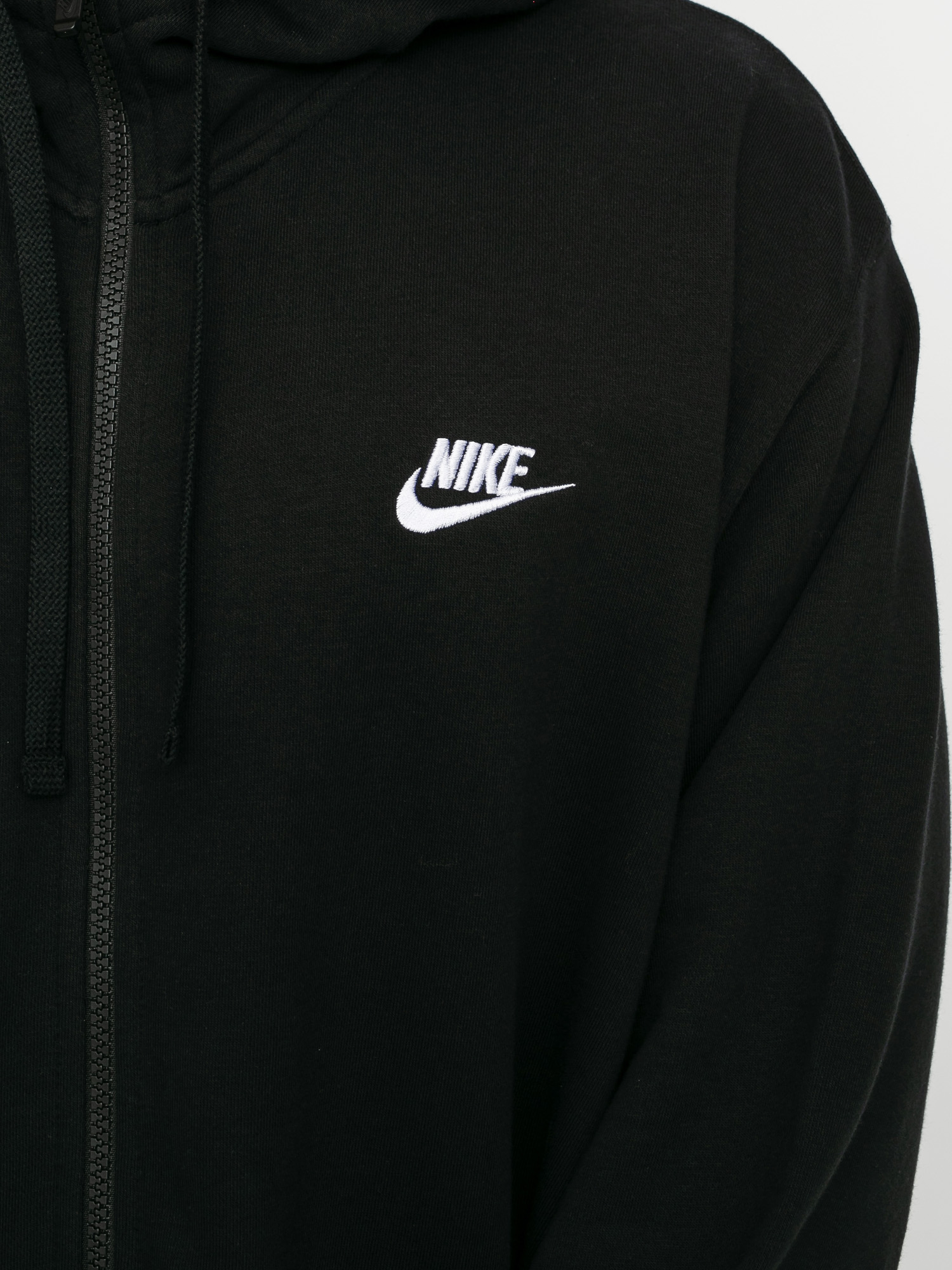 Mikina s kapucí Nike Sportswear Club FT ZHD (black/black/white)