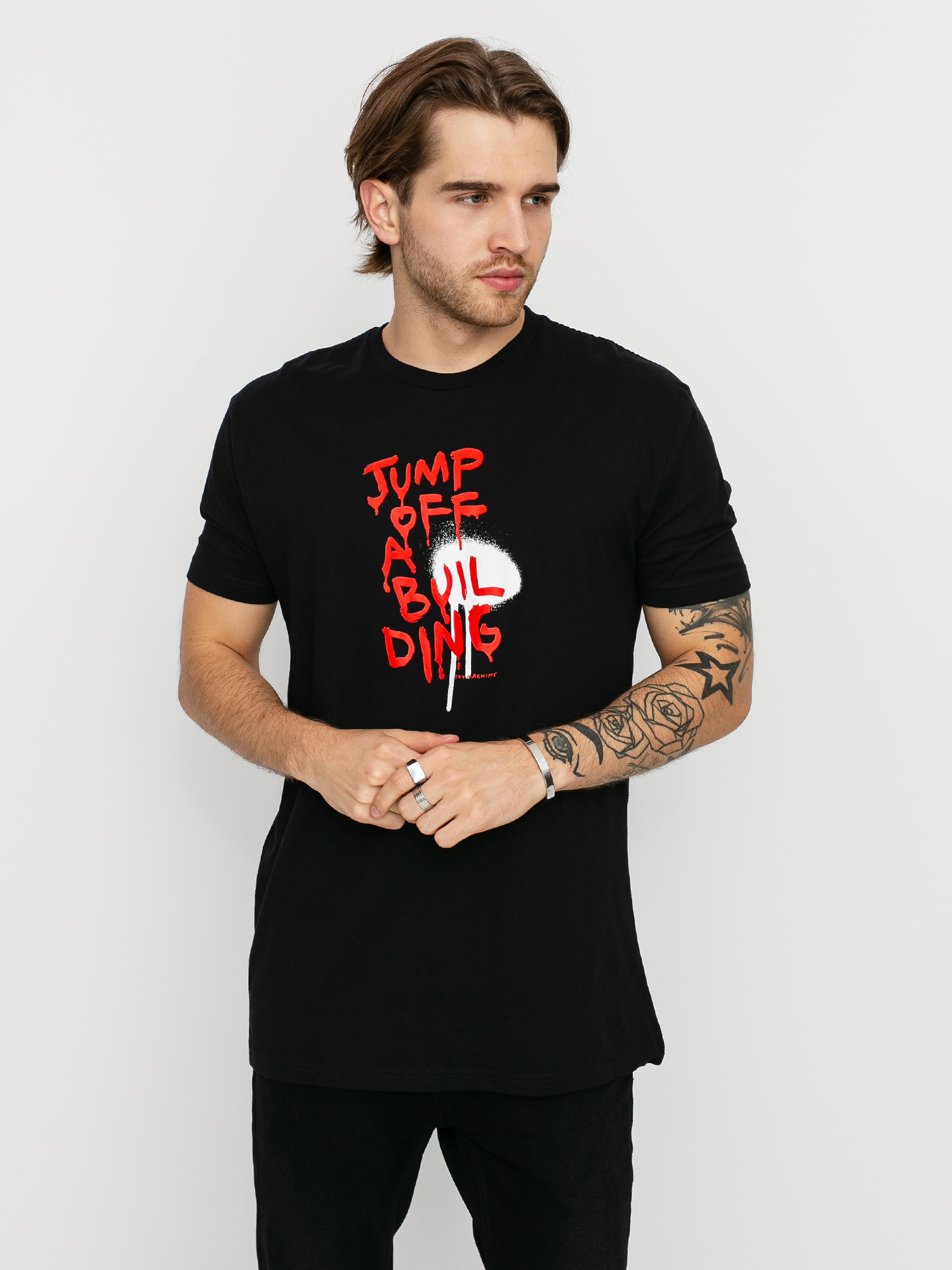 Tričko Toy Machine Jump Off A Building (black)