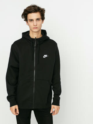 Mikina s kapucí Nike Sportswear Club ZHD (black/black/white)