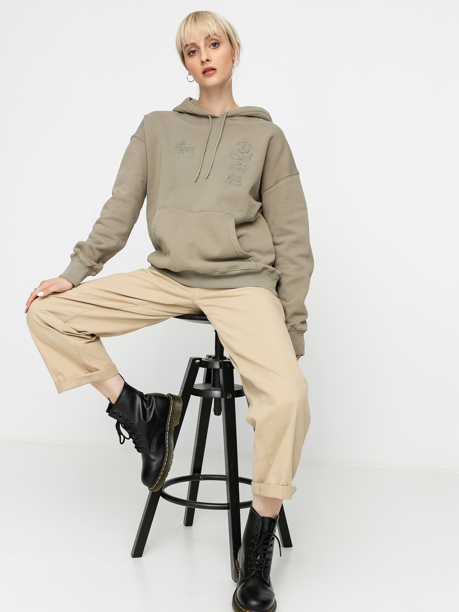 Mikina s kapucí Stussy Care HD Wmn (grey)