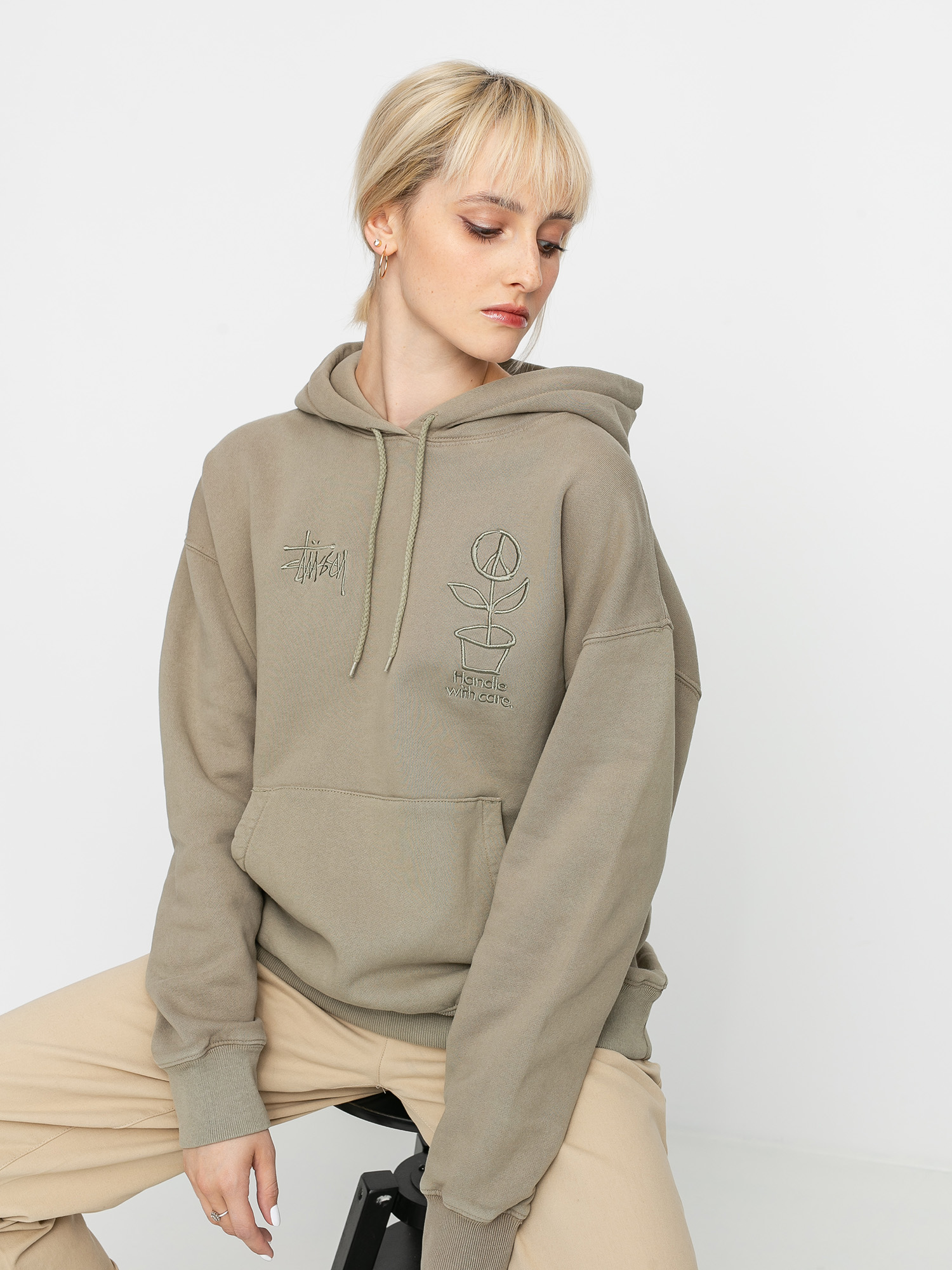 Mikina s kapucí Stussy Care HD Wmn (grey)