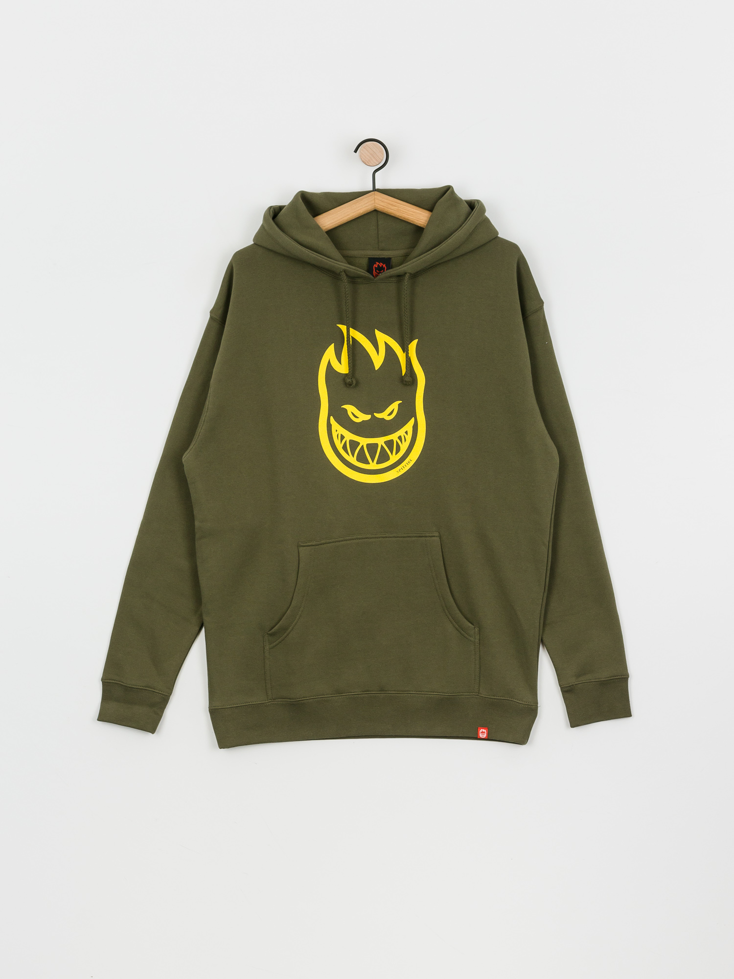 Mikina s kapucí Spitfire Bighead HD (army/yellow)