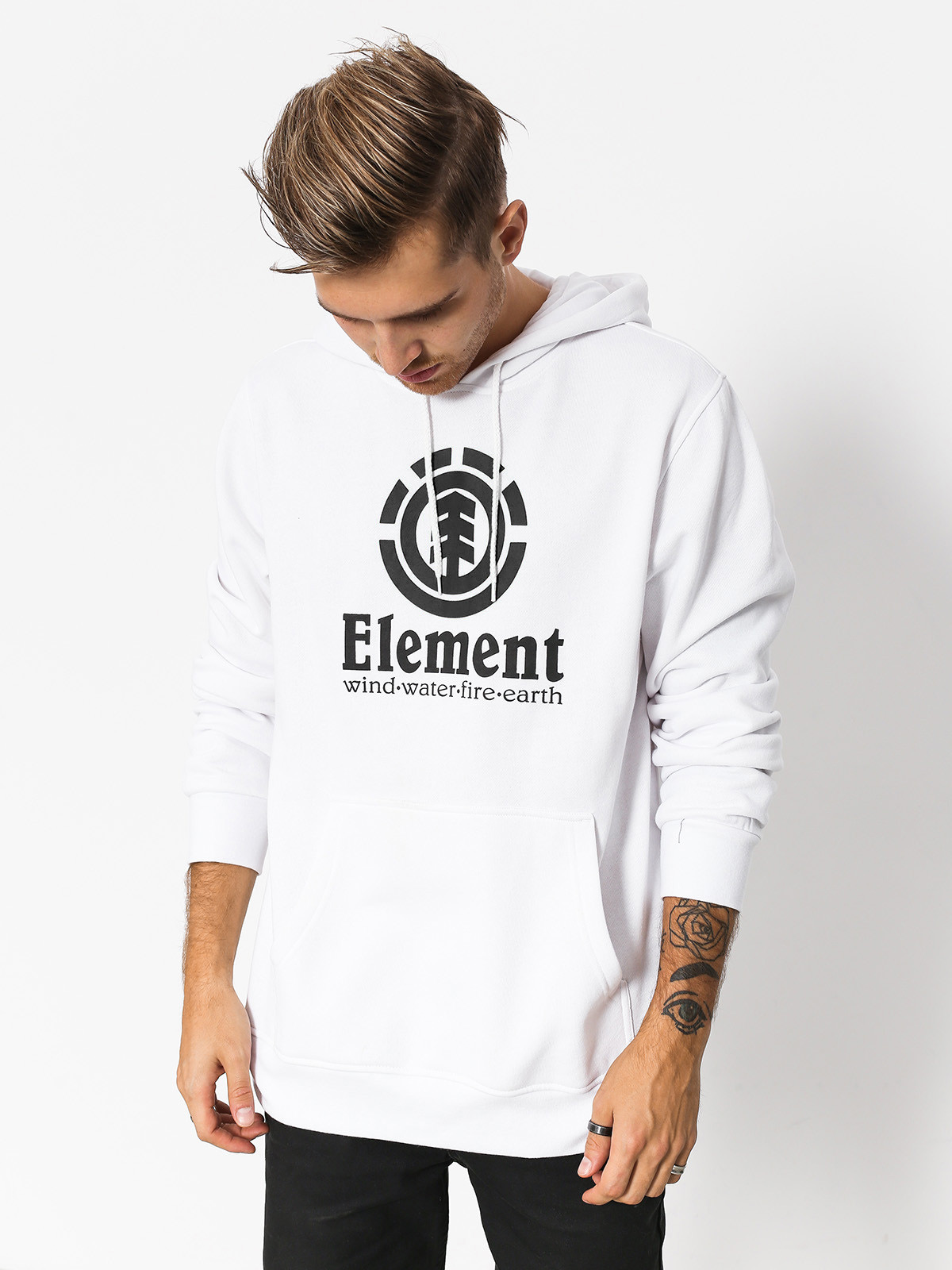 Mikina s kapucí Element Vertical HD (optic white)