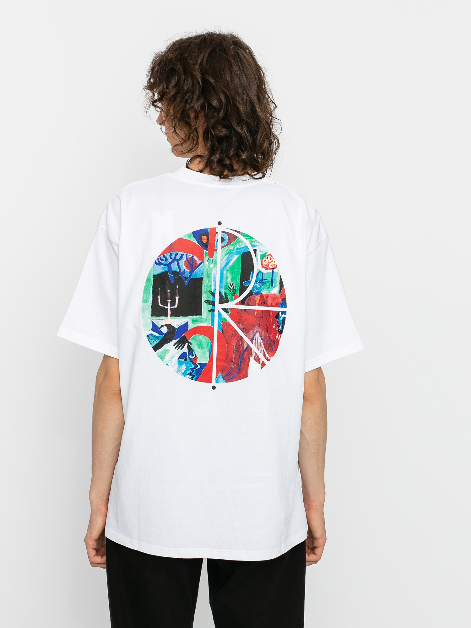 Tričko Polar Skate Moth House Fill Logo (white)