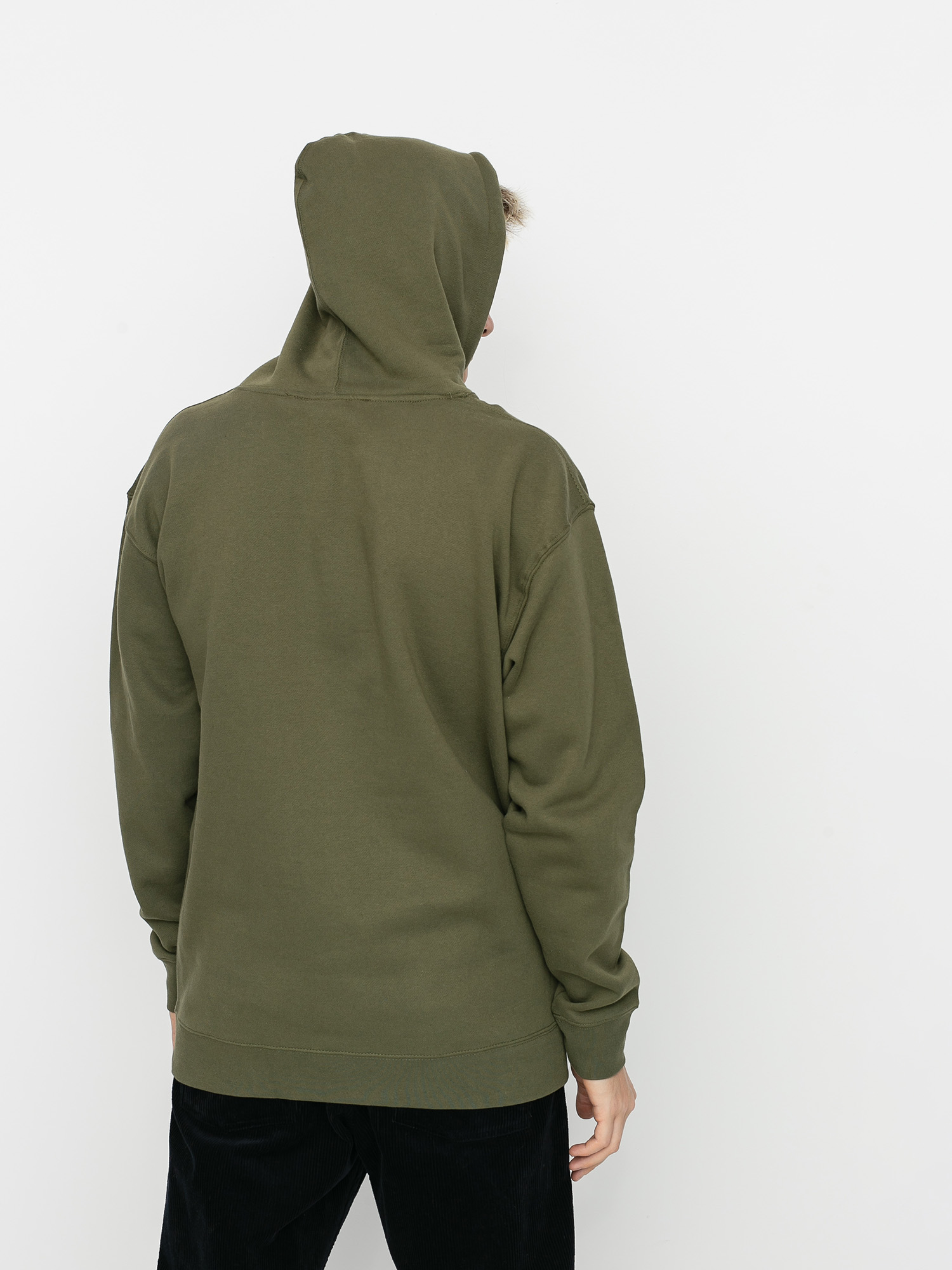 Mikina s kapucí Spitfire Bighead HD (army/yellow)