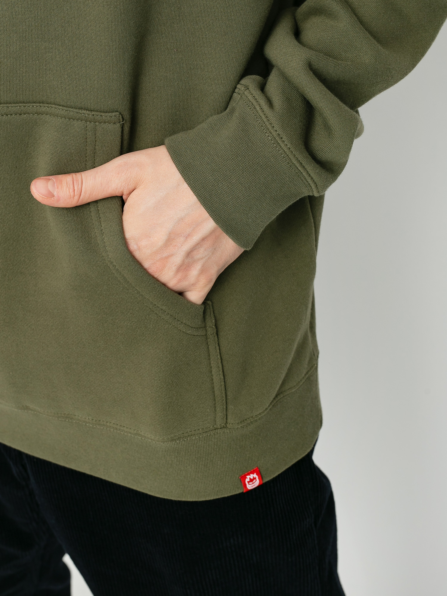 Mikina s kapucí Spitfire Bighead HD (army/yellow)