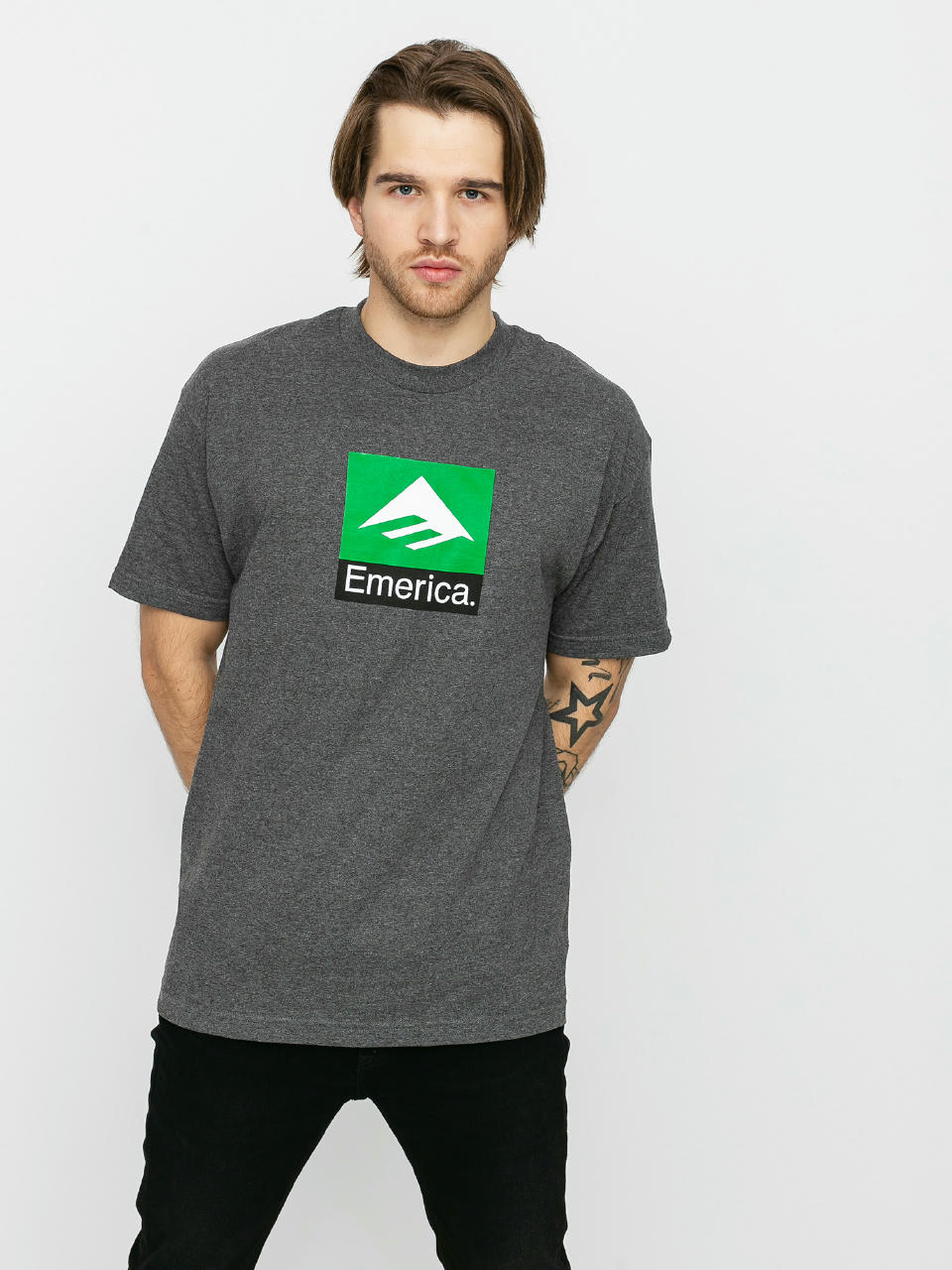 Tričko Emerica Classic Combo (charcoal/heather)