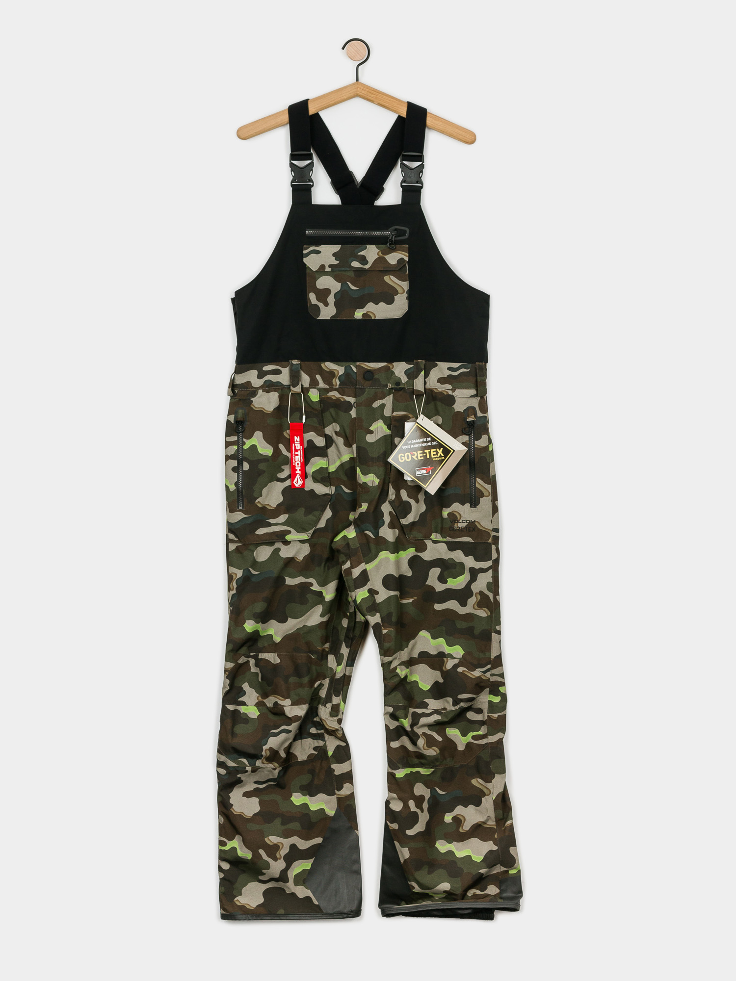 Pánské Snowboardové kalhoty  Volcom Rain Gore Bib Overall (army)