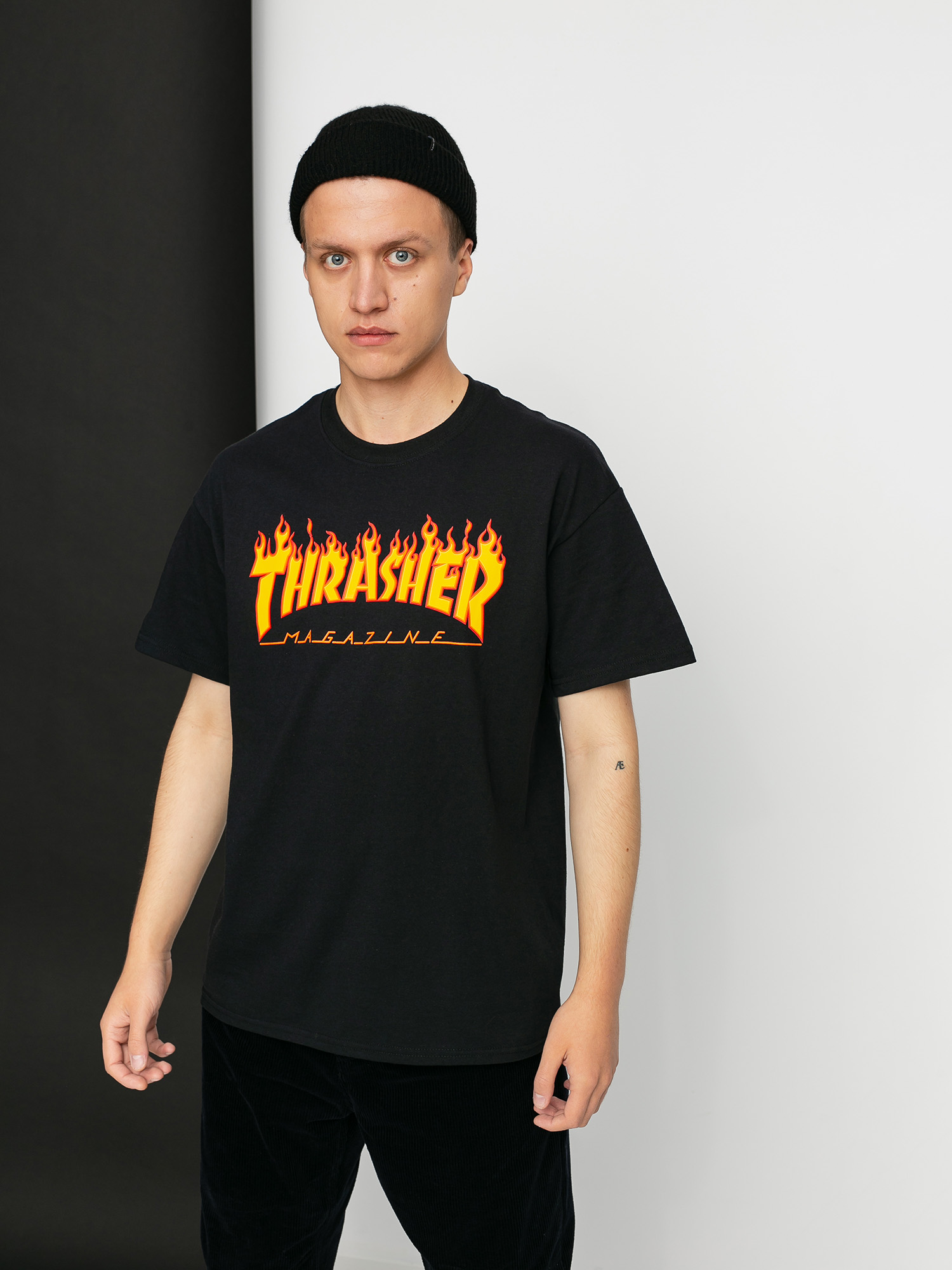 Tričko Thrasher Flame Logo (black)