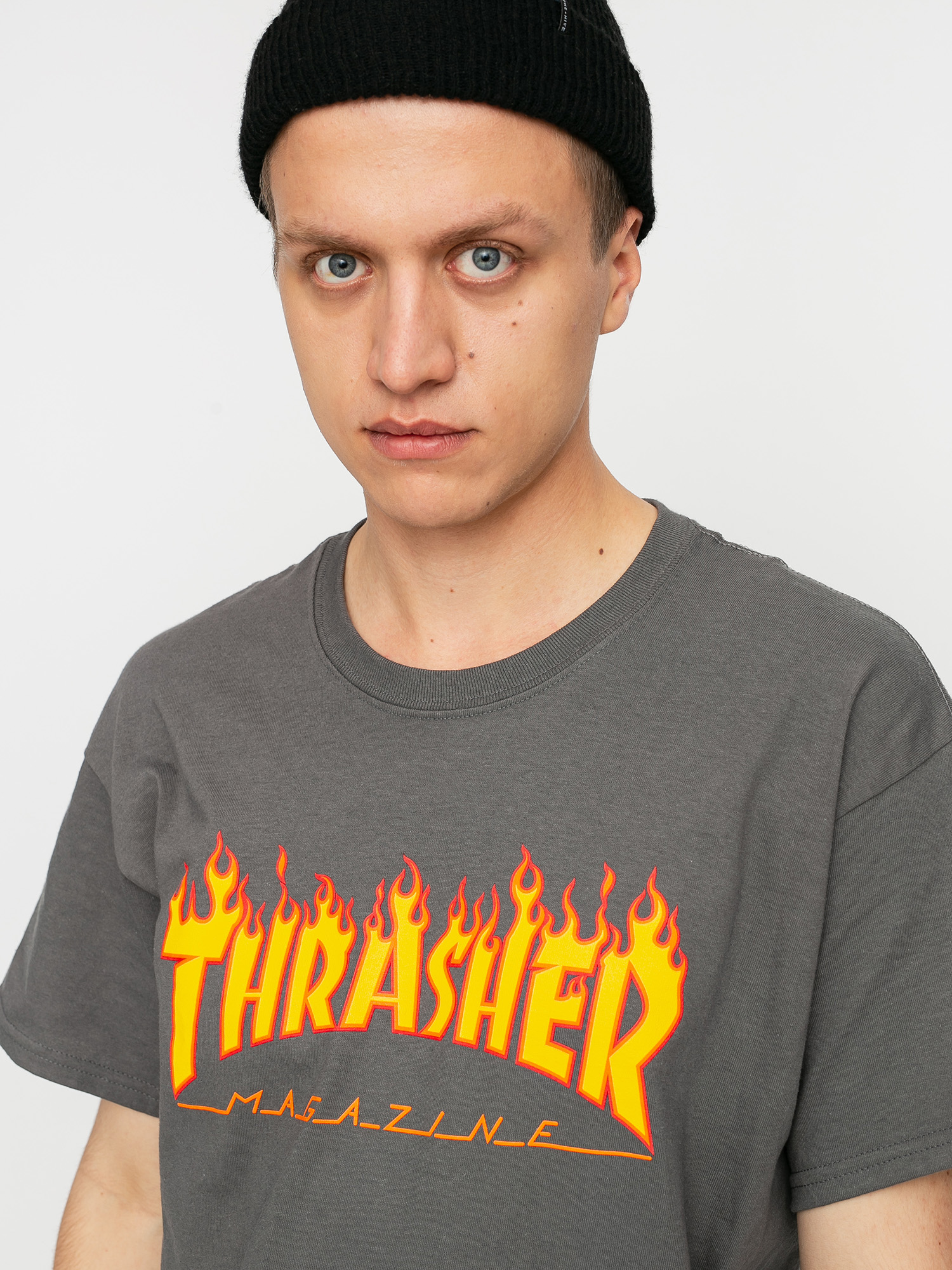 Tričko Thrasher Flame Logo (charcoal grey)