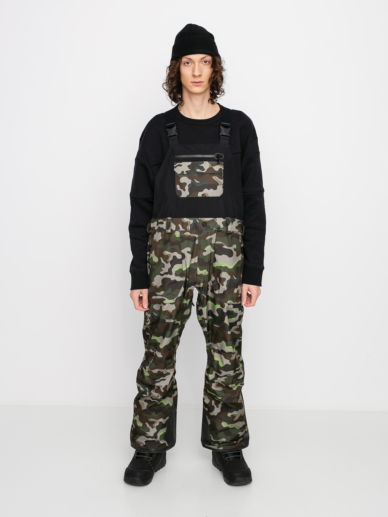 Pánské Snowboardové kalhoty  Volcom Rain Gore Bib Overall (army)