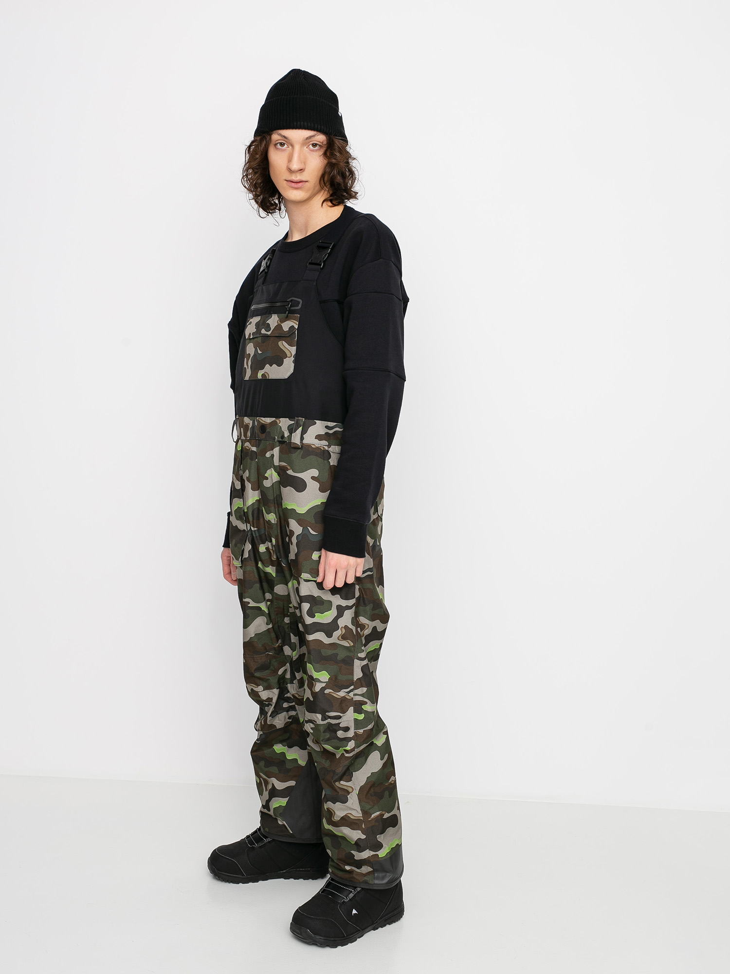 Pánské Snowboardové kalhoty  Volcom Rain Gore Bib Overall (army)