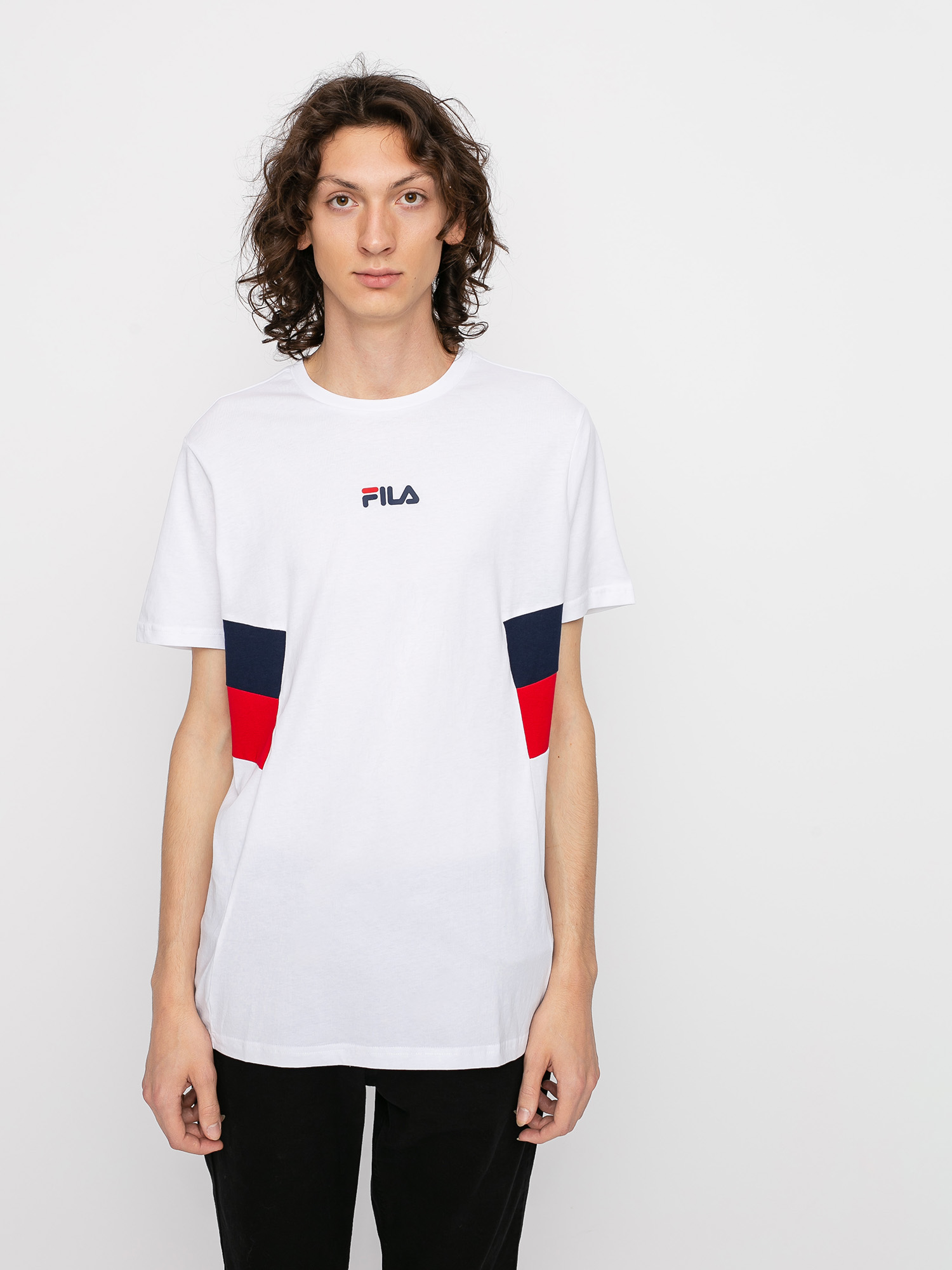 Tričko Fila Barry (bright white/black iris/true red)