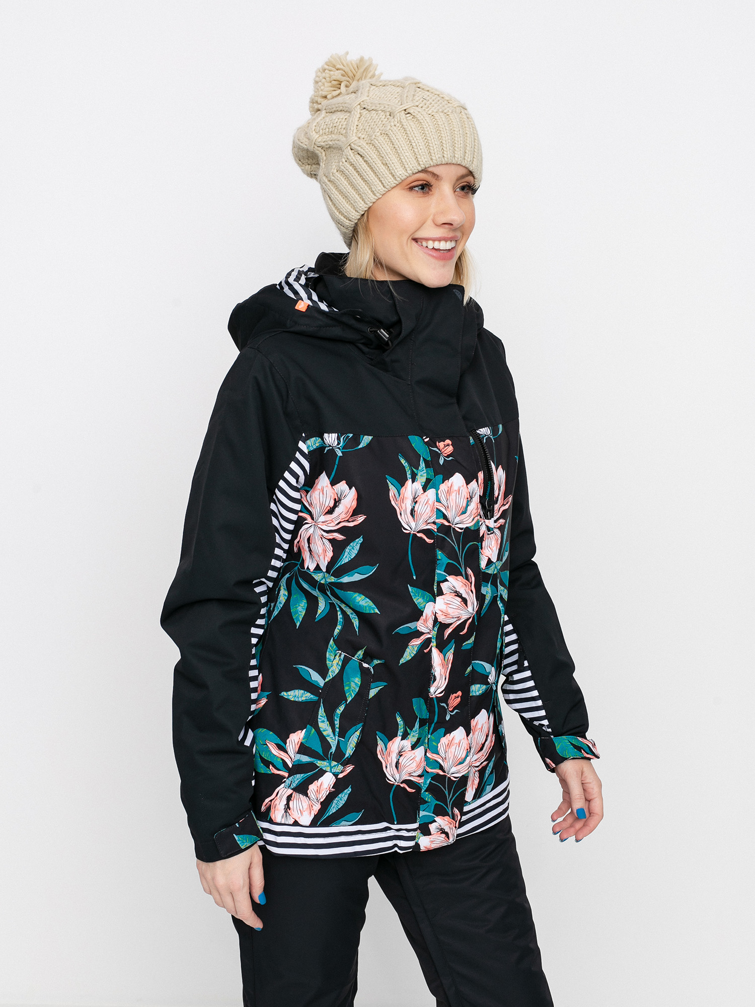 Dámská Snowboardová bunda Roxy Jetty Block (true black tropical day)