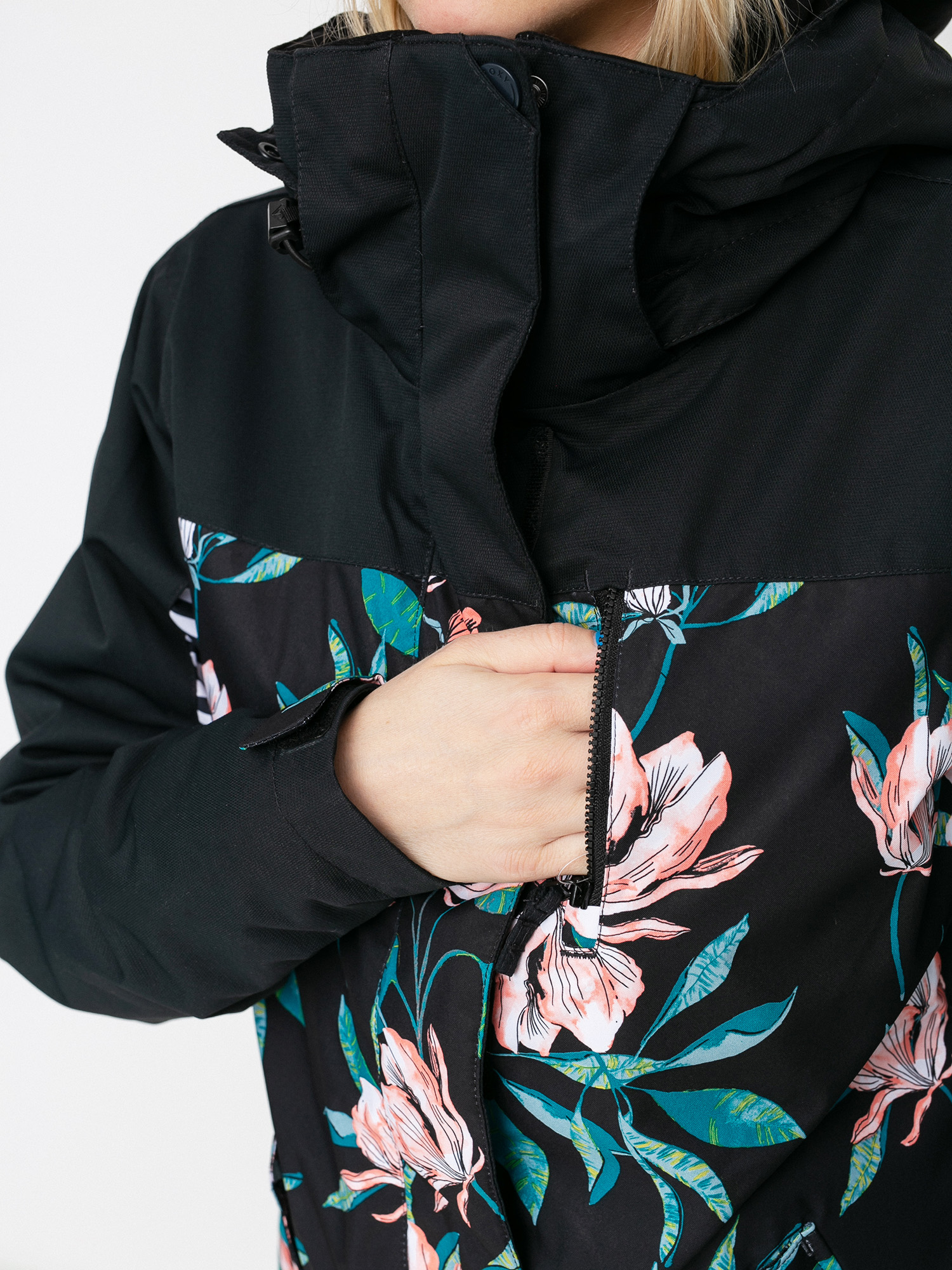 Dámská Snowboardová bunda Roxy Jetty Block (true black tropical day)