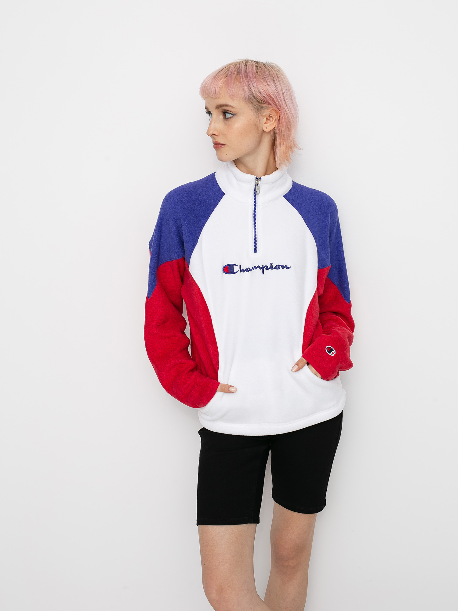 Mikina Champion High Neck Top 113347 Wmn (wht/ryr/scbl)