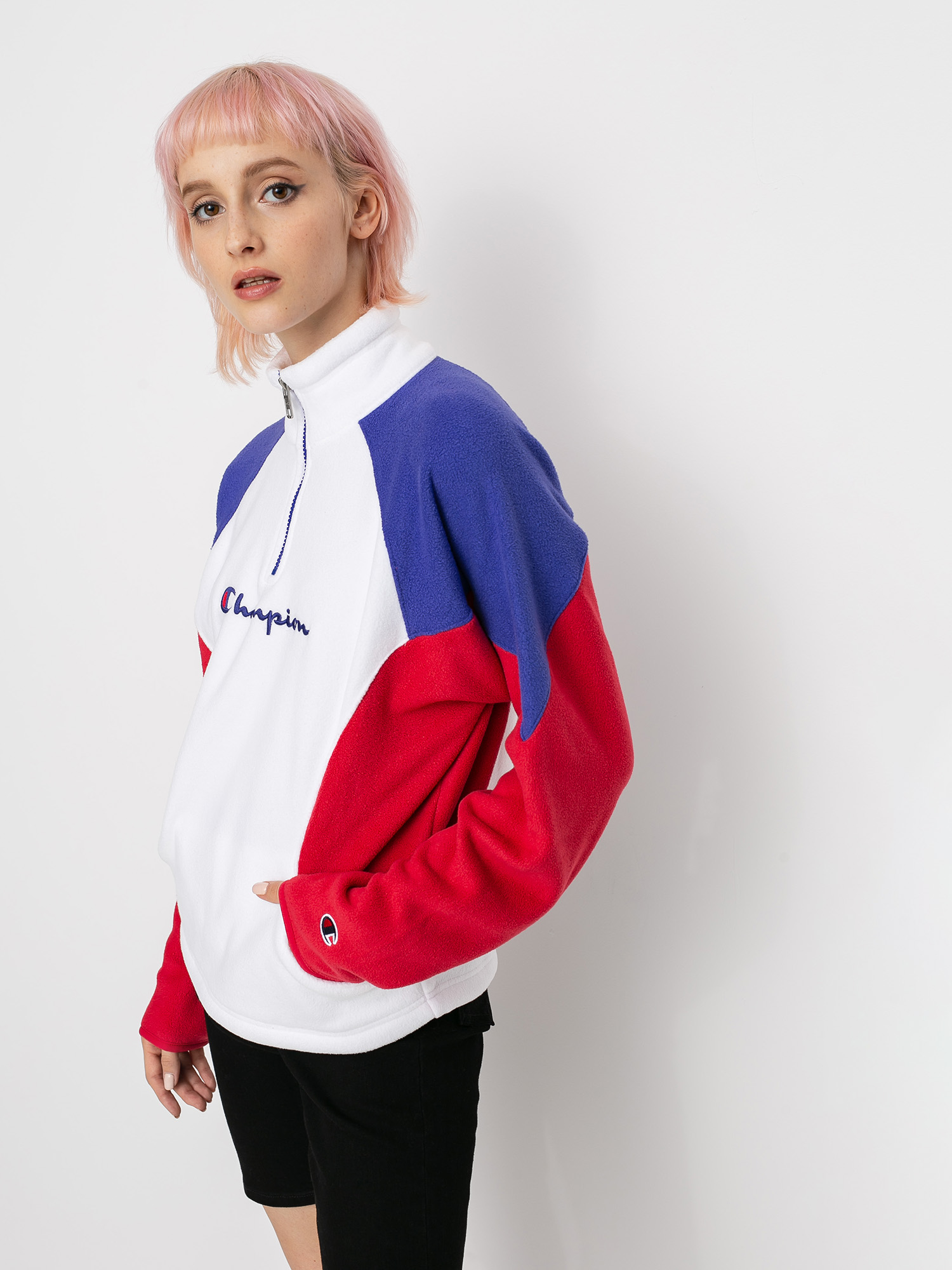 Mikina Champion High Neck Top 113347 Wmn (wht/ryr/scbl)