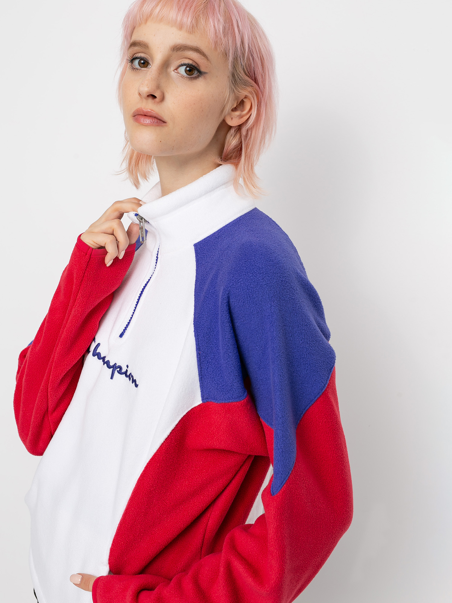 Mikina Champion High Neck Top 113347 Wmn (wht/ryr/scbl)