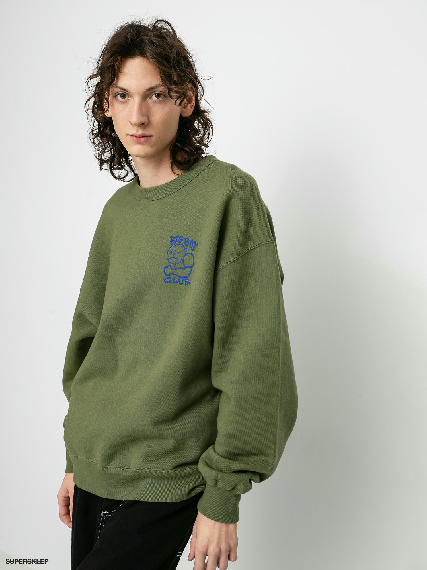 Mikina Polar Skate Big Boy Club Crew (army green)