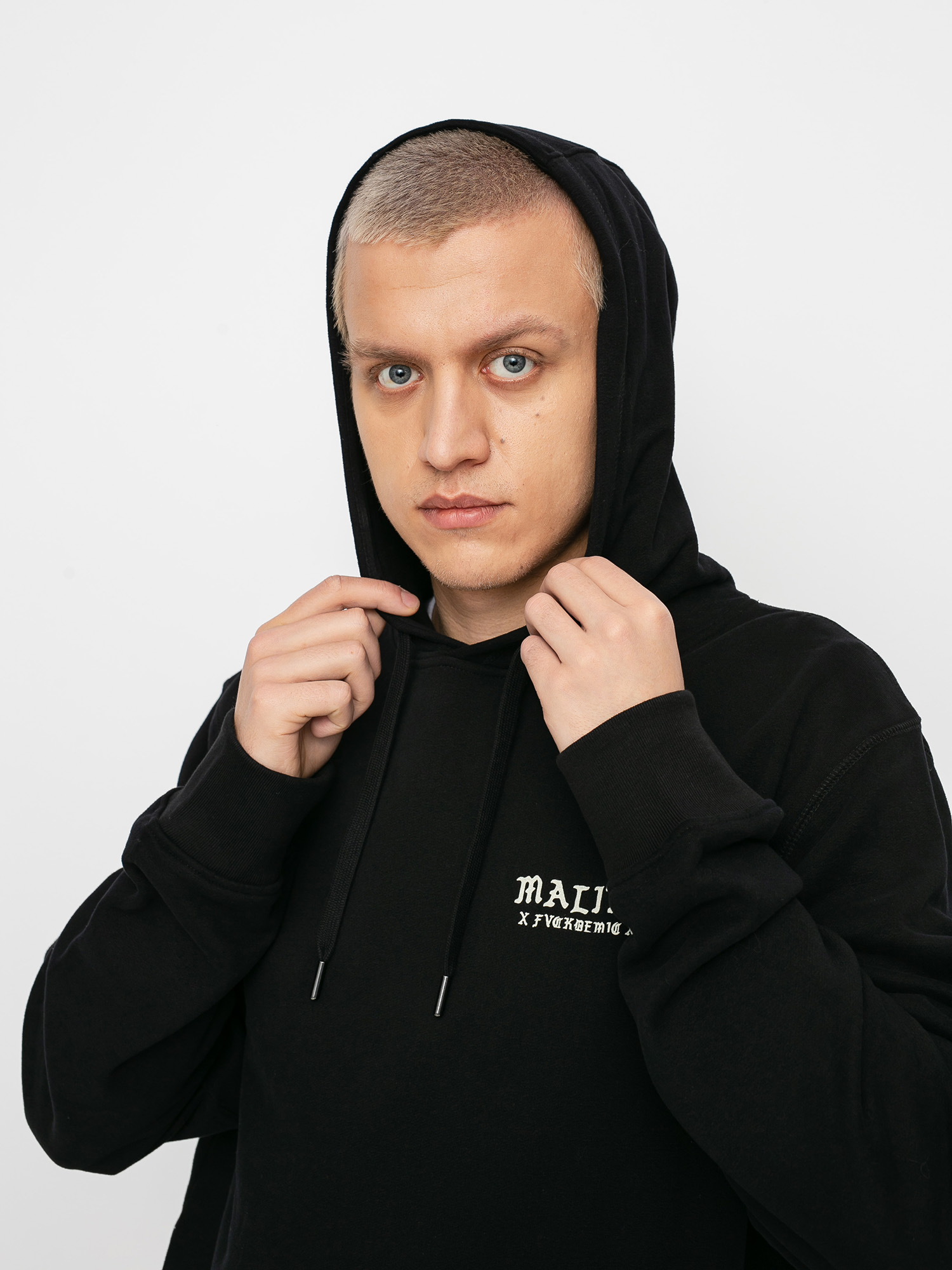 Mikina s kapucí Malita Fck Covid HD (black)