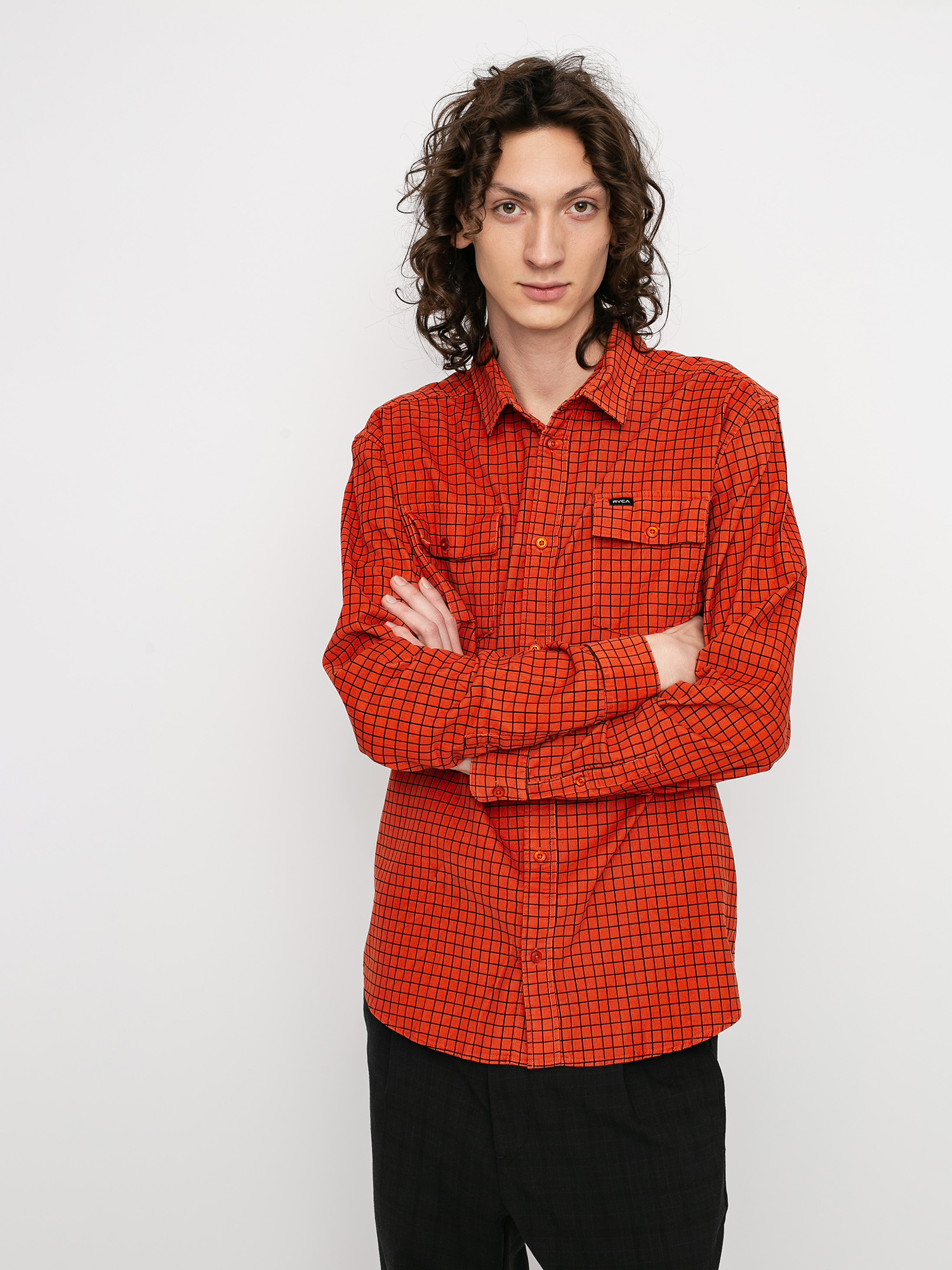 Košile RVCA Freeman Cord Ls (rust)