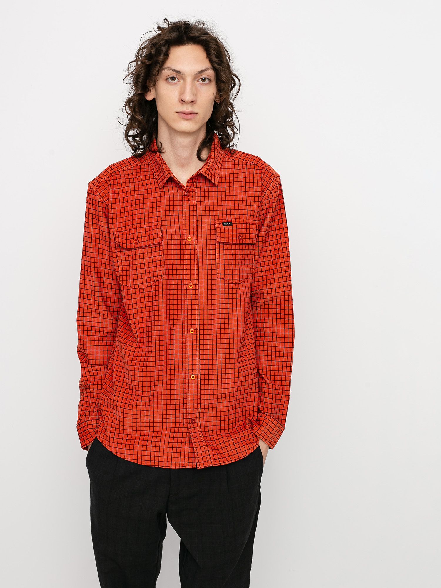 Košile RVCA Freeman Cord Ls (rust)