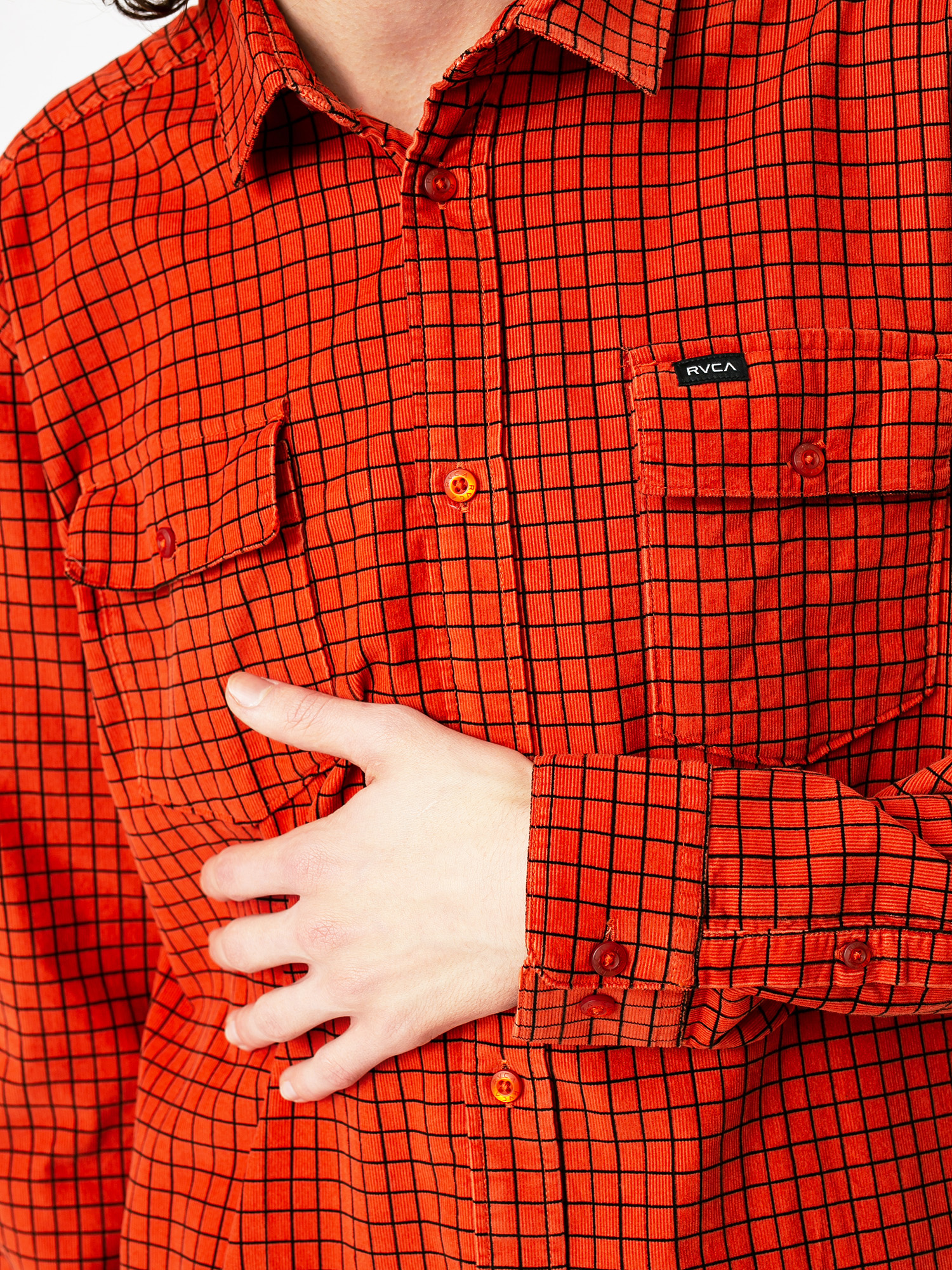 Košile RVCA Freeman Cord Ls (rust)