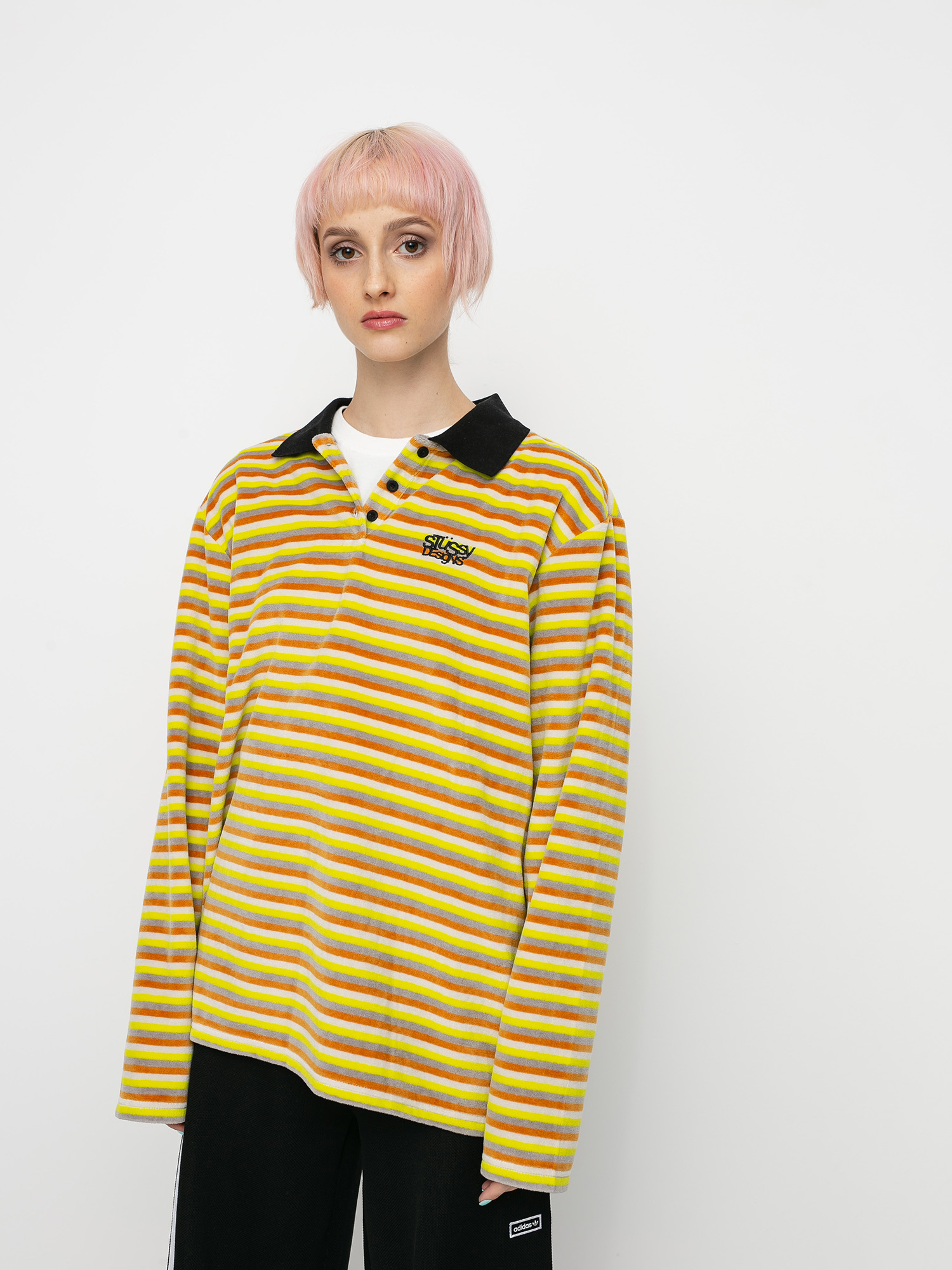 Triko Stussy Rosemary Velour Stripe Wmn (yellow)