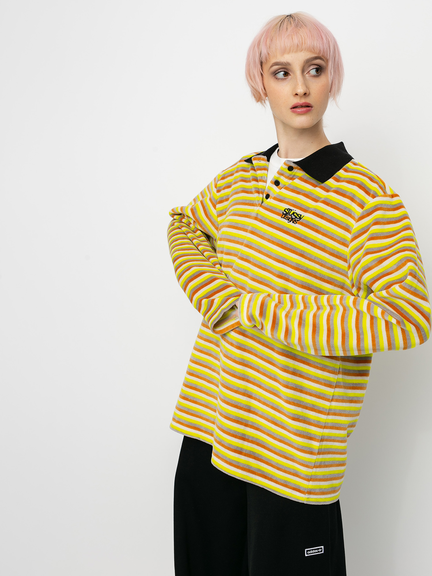 Triko Stussy Rosemary Velour Stripe Wmn (yellow)