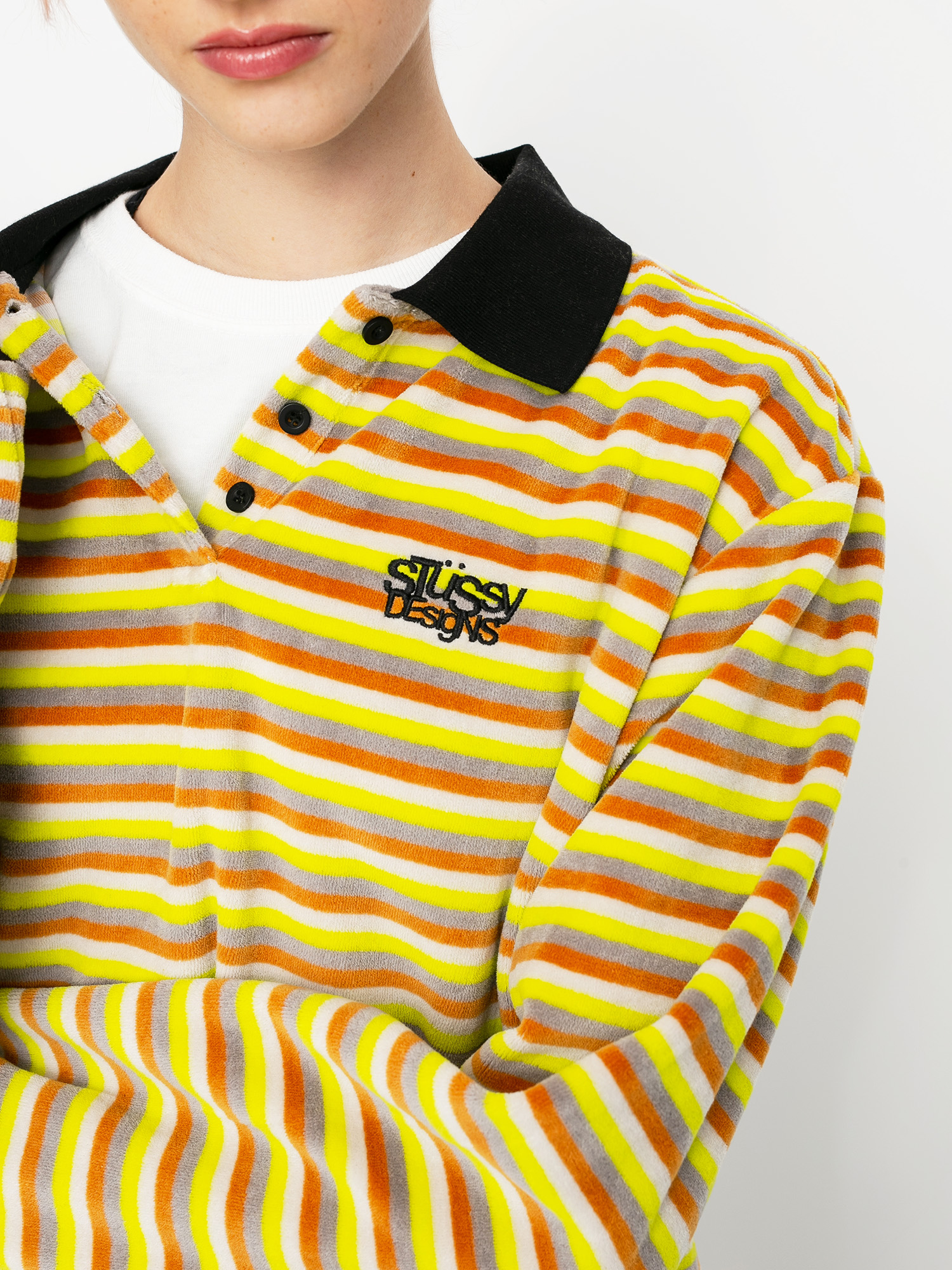Triko Stussy Rosemary Velour Stripe Wmn (yellow)