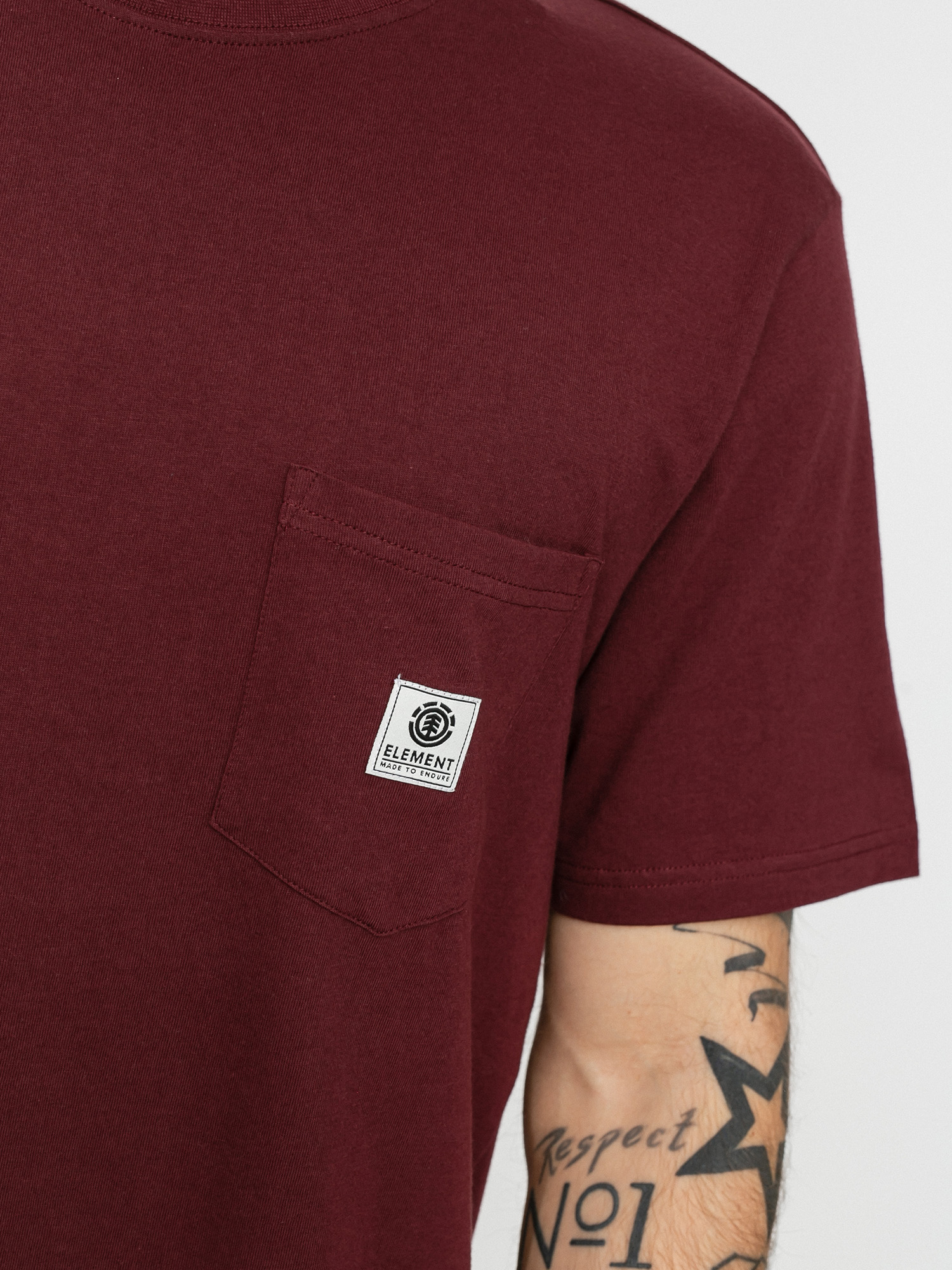Tričko Element Basic Pocket Label (vintage red)