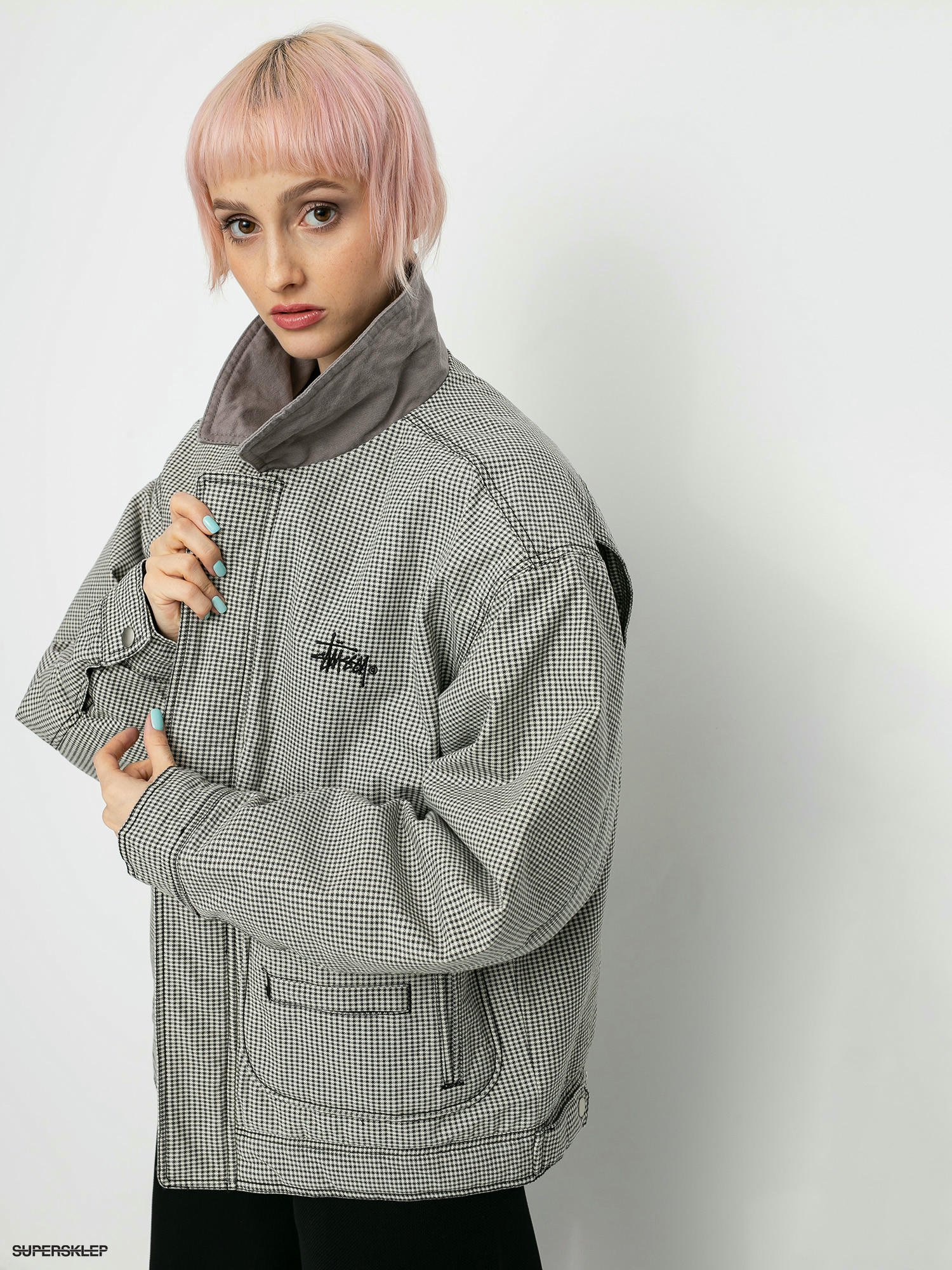 Bunda Stussy Drizzler Plaid Bomber Wmn (multi)