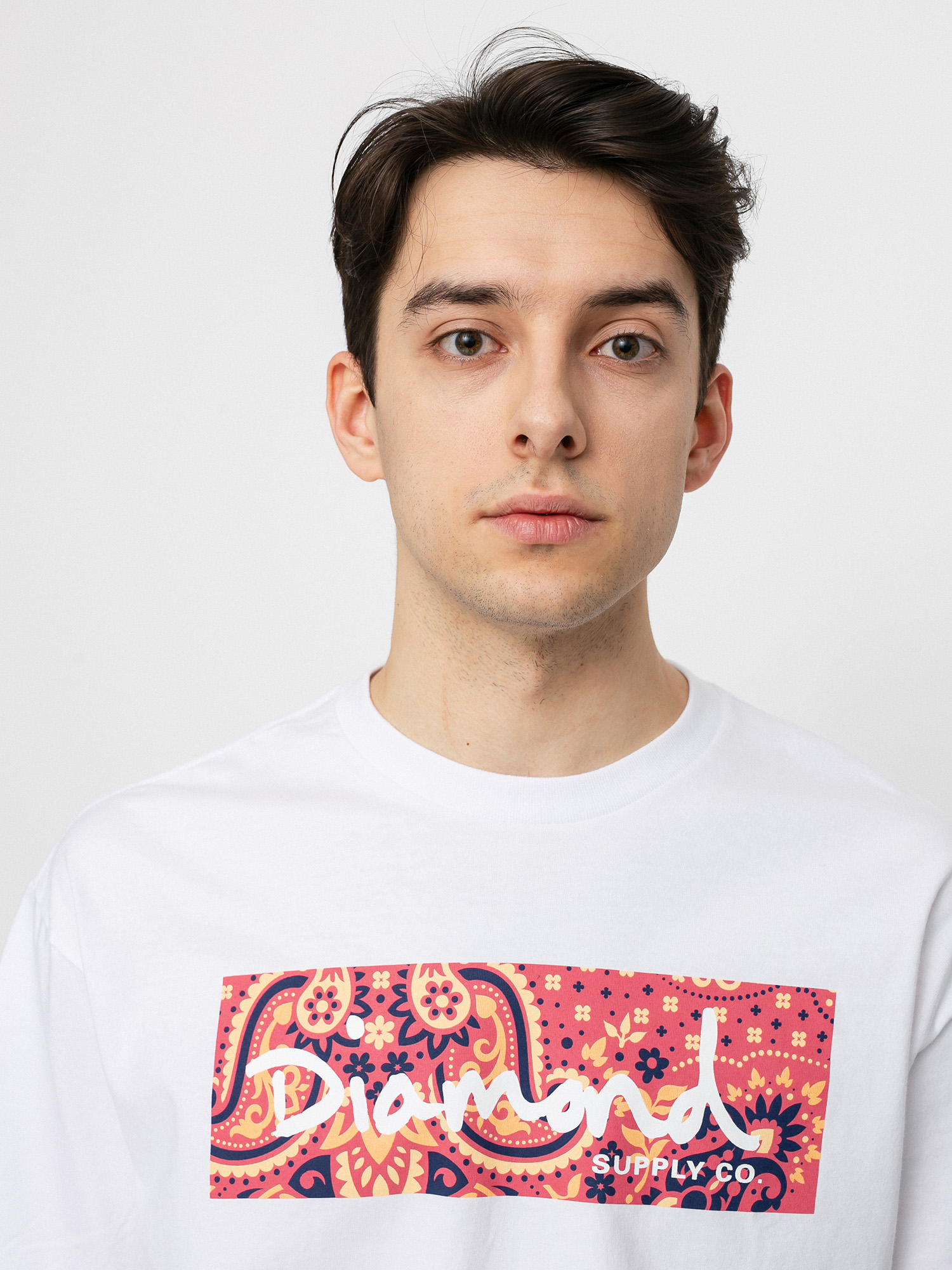 Tričko Diamond Supply Co. Paisley Box Logo (white)