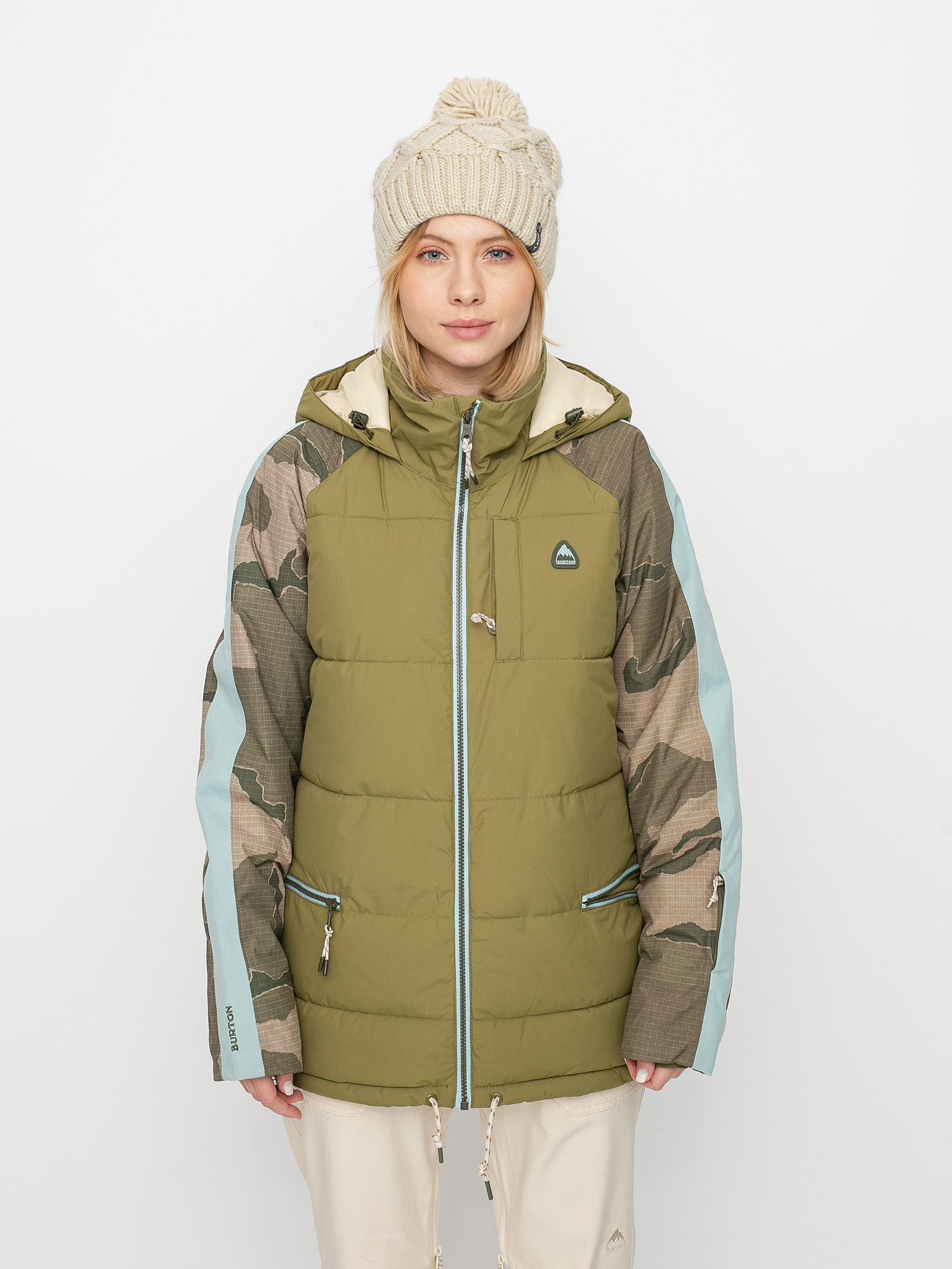 Snowboardovu00e1 bunda Burton Keelan Wmn (martini olive/barren camo/ether blue)