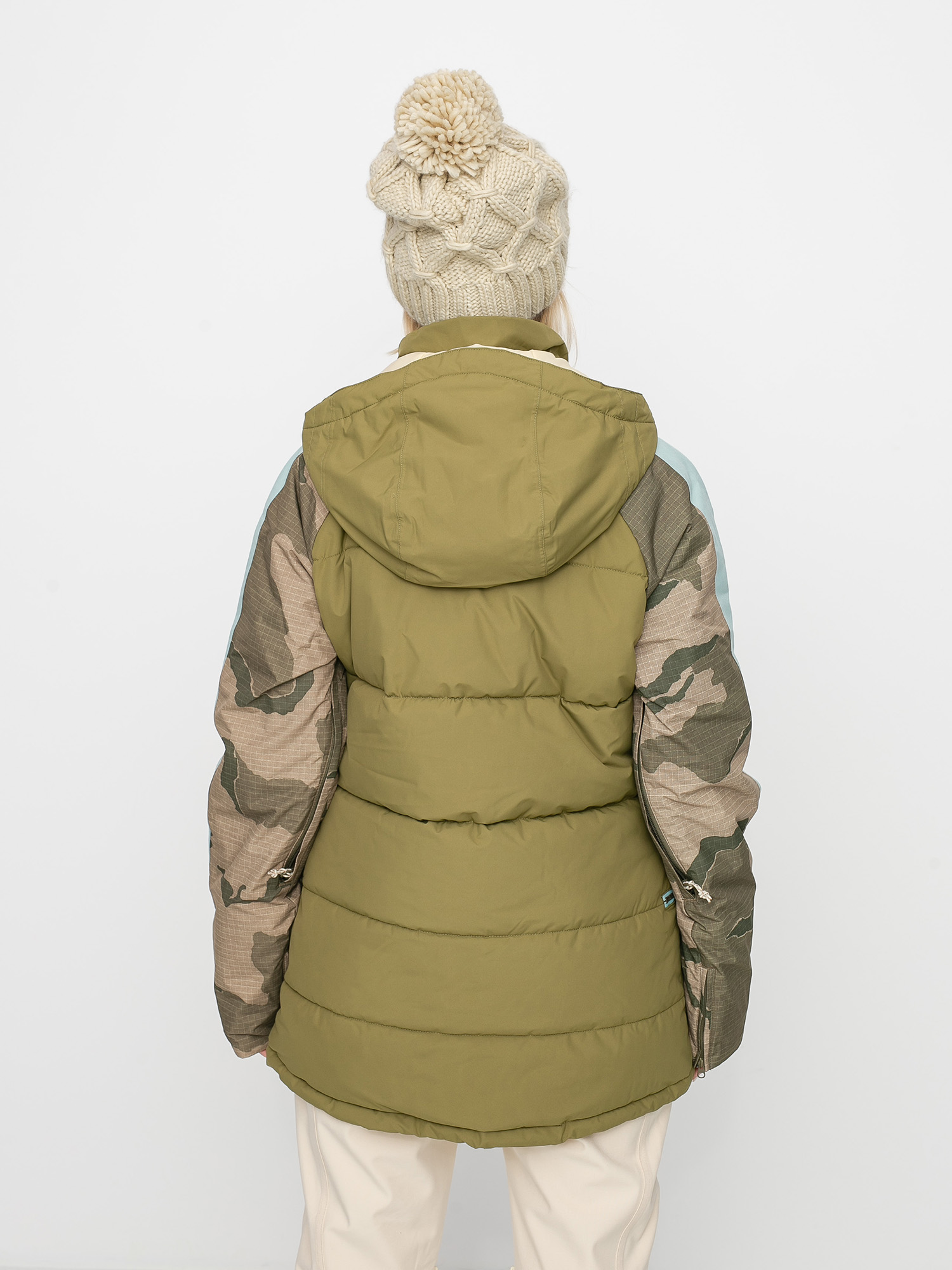 Dámská Snowboardová bunda Burton Keelan (martini olive/barren camo/ether blue)