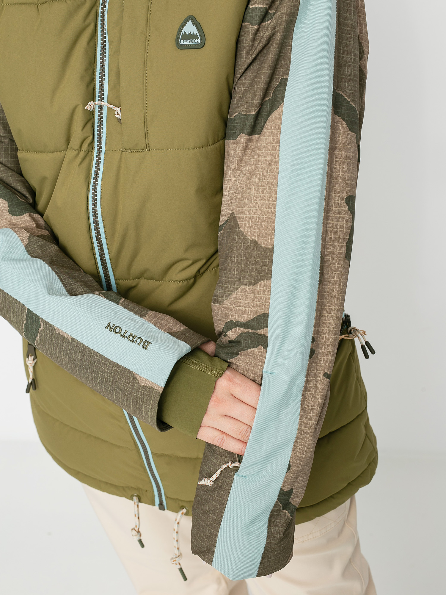 Dámská Snowboardová bunda Burton Keelan (martini olive/barren camo/ether blue)