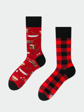 Ponožky Many Mornings Lumberjack Life (red/black)