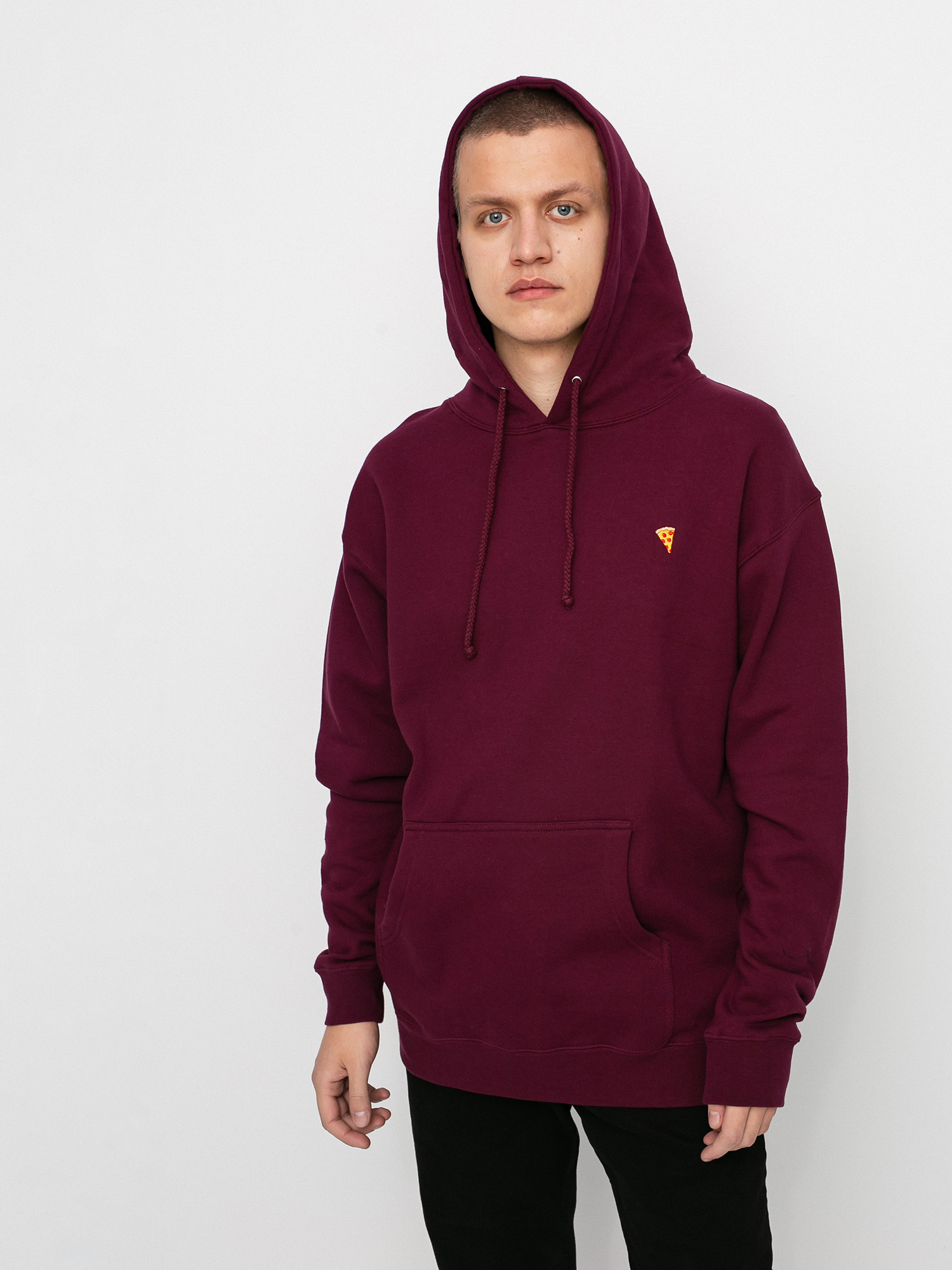 Mikina s kapucí Pizza Skateboards Emoji HD (burgundy)