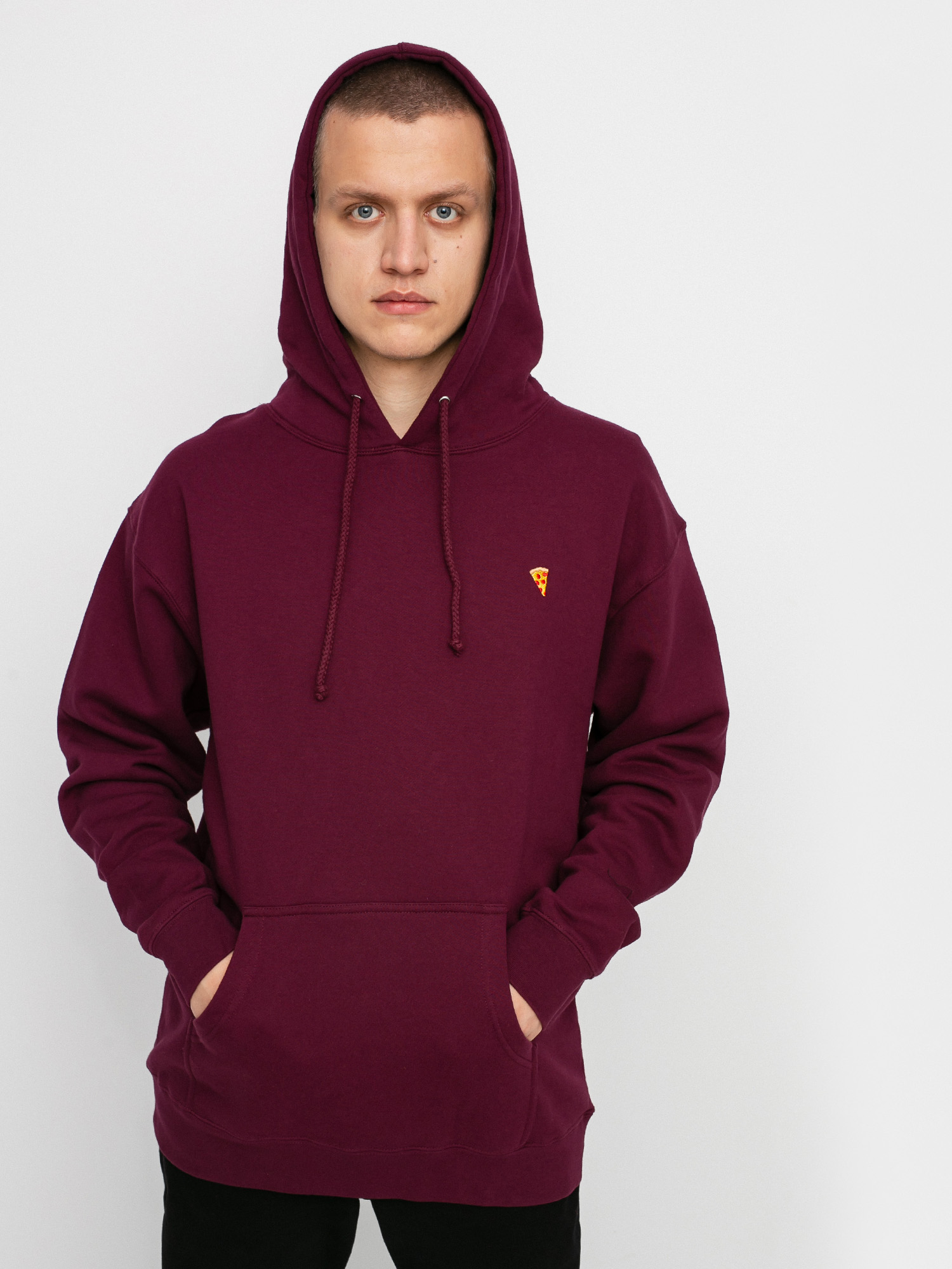 Mikina s kapucí Pizza Skateboards Emoji HD (burgundy)