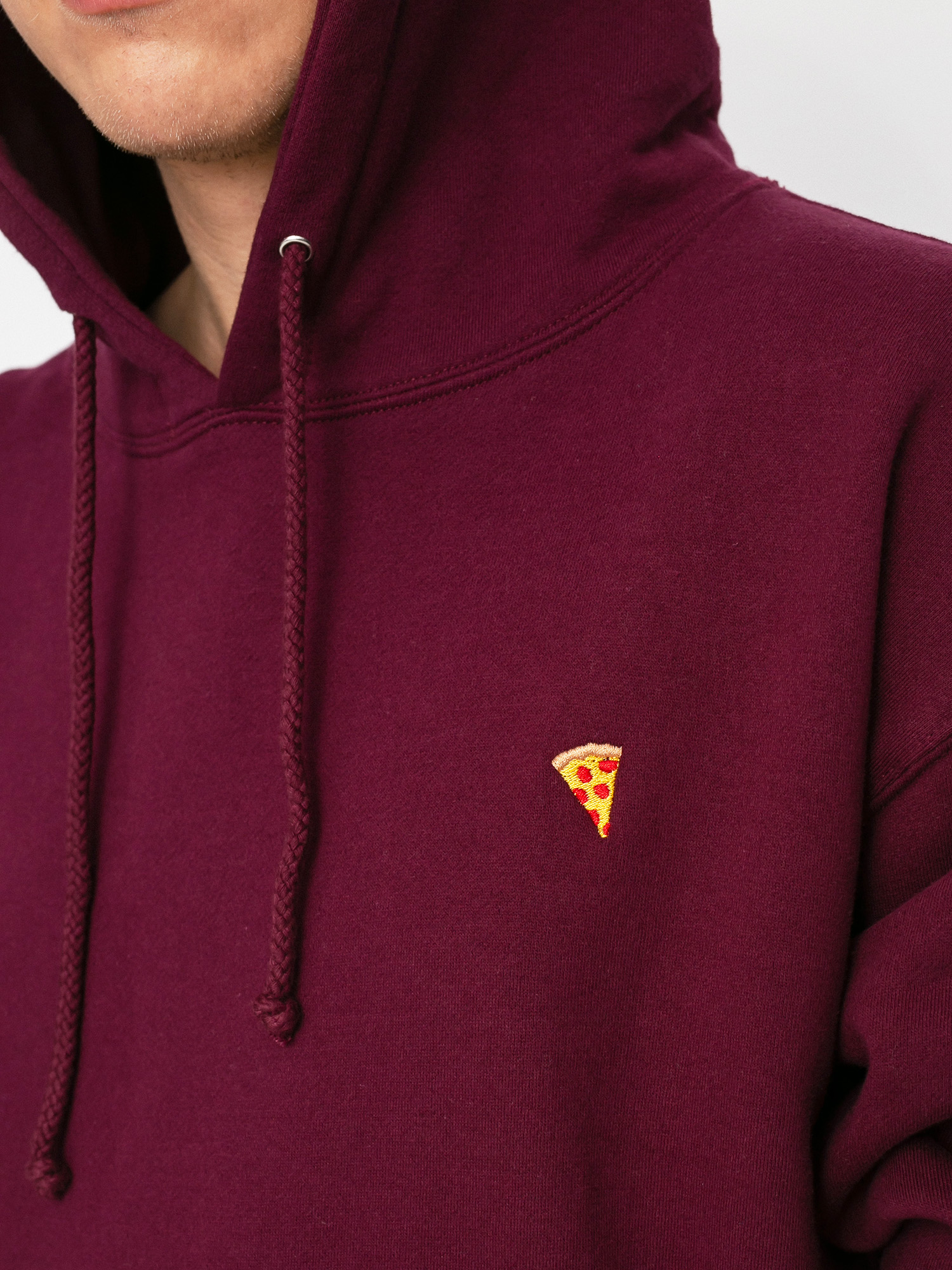 Mikina s kapucí Pizza Skateboards Emoji HD (burgundy)