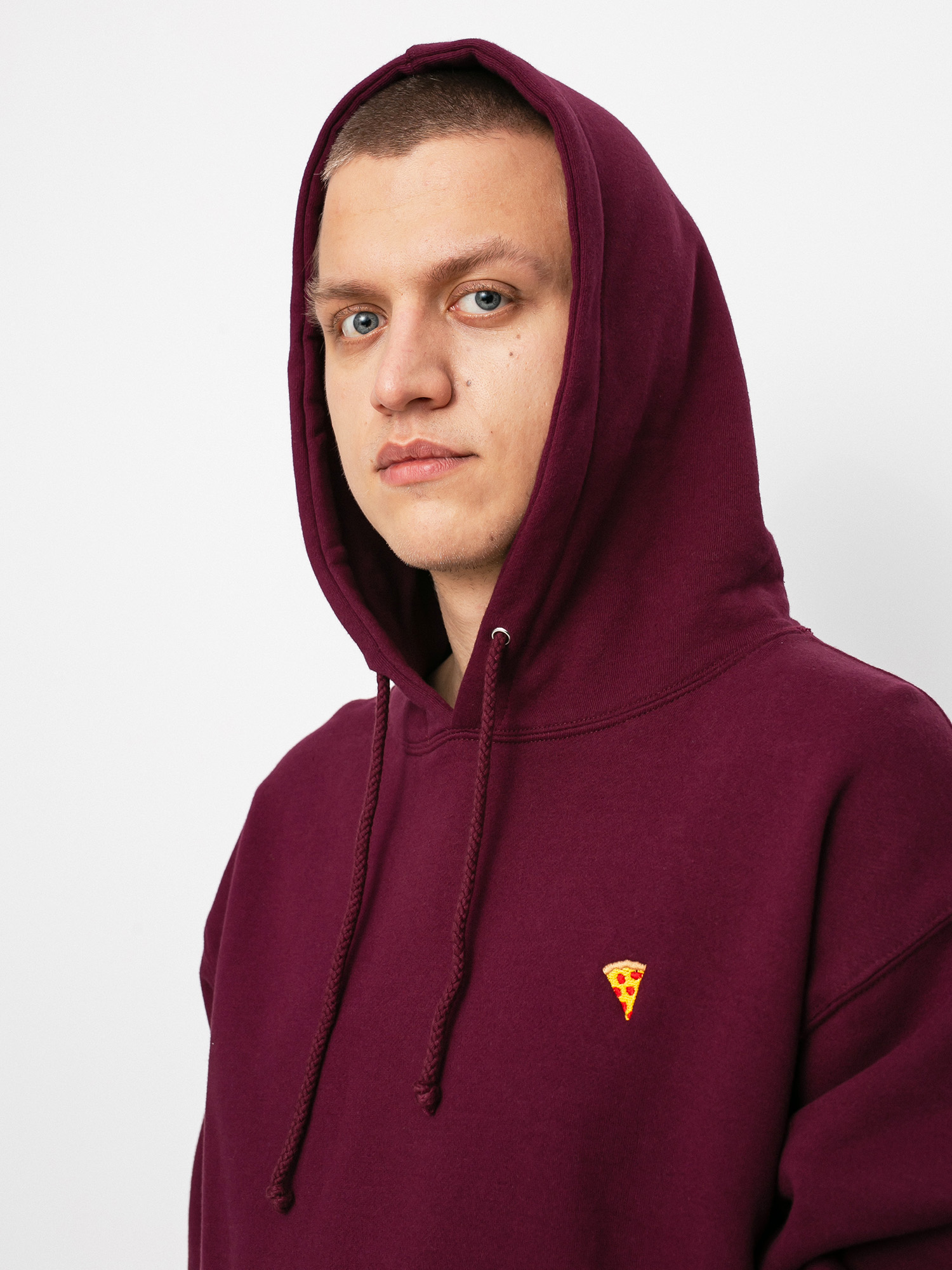 Mikina s kapucí Pizza Skateboards Emoji HD (burgundy)