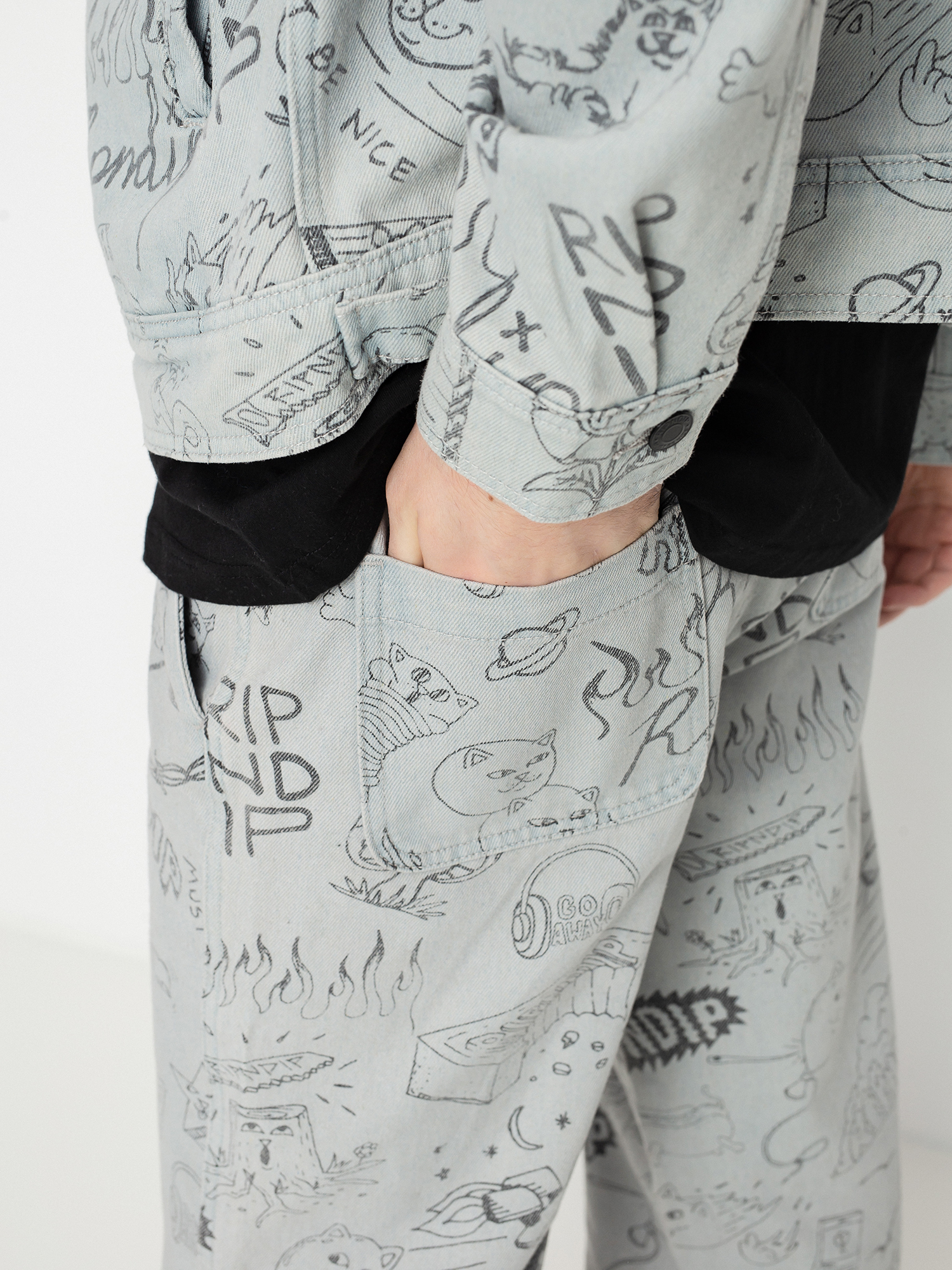 Kalhoty RipNDip Sharpie Denim (light denim wash)