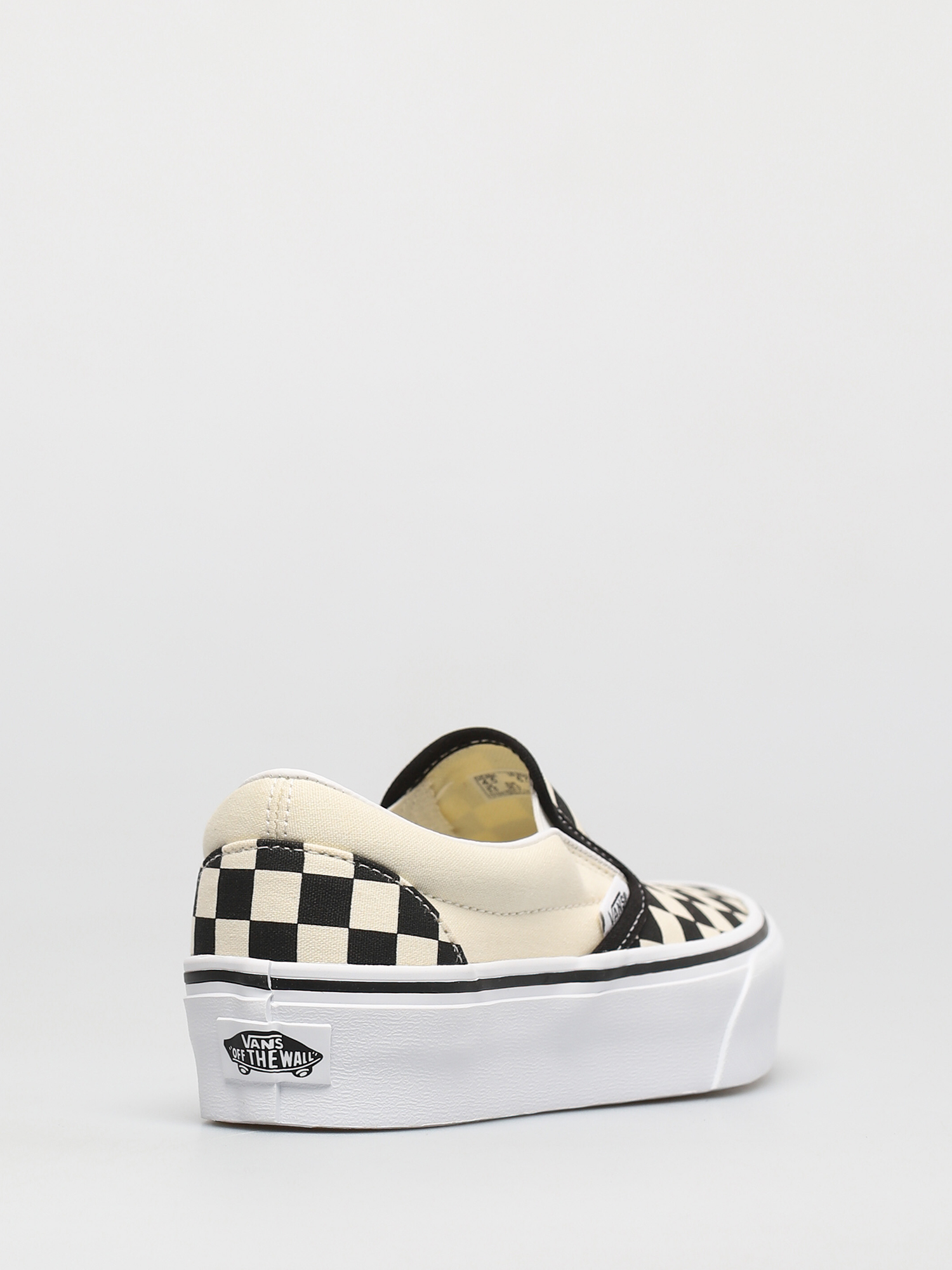 Boty Vans Classic Slip On Platform (blk whtchckerboard/wht)