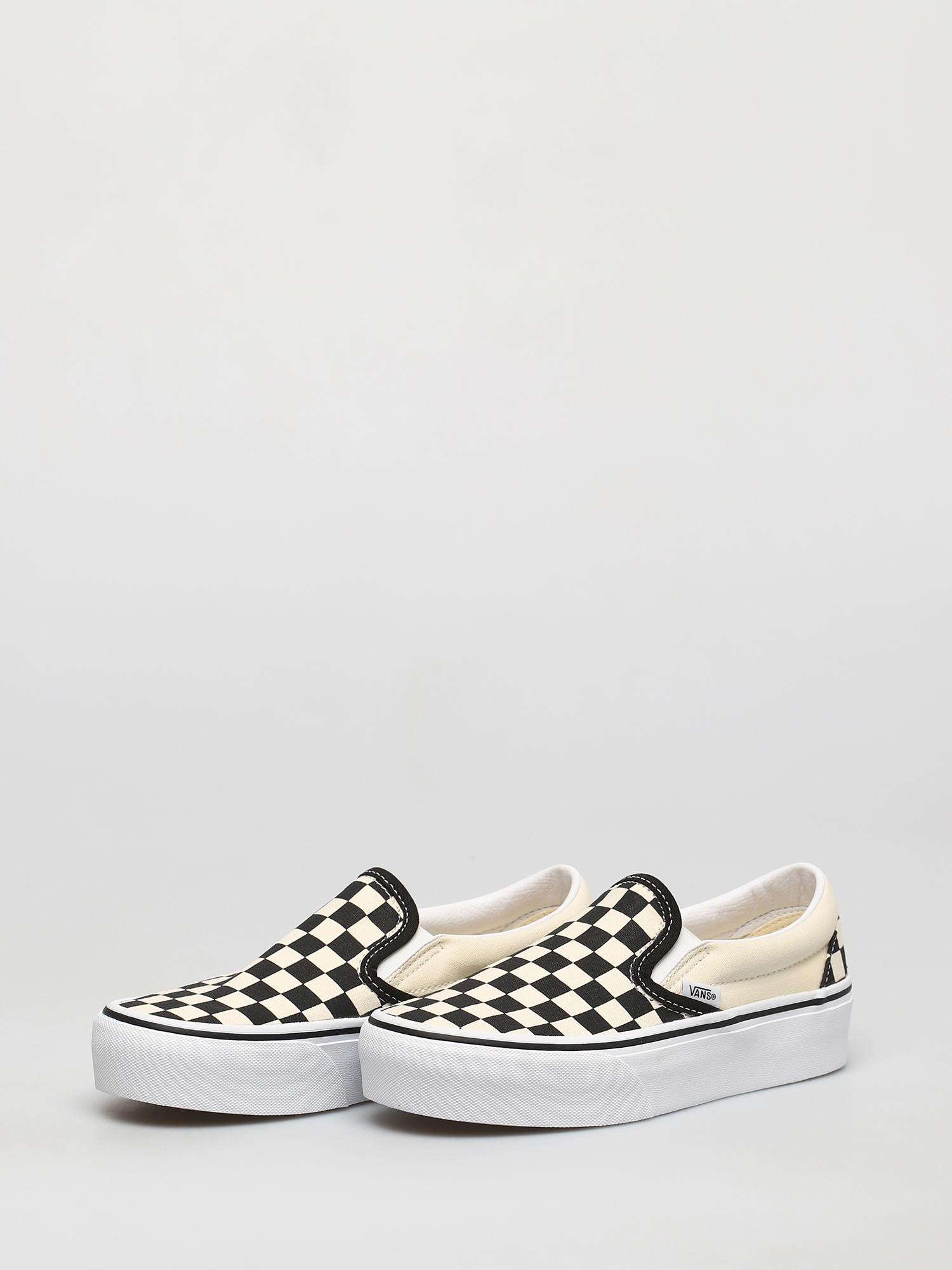 Boty Vans Classic Slip On Platform (blk whtchckerboard/wht)