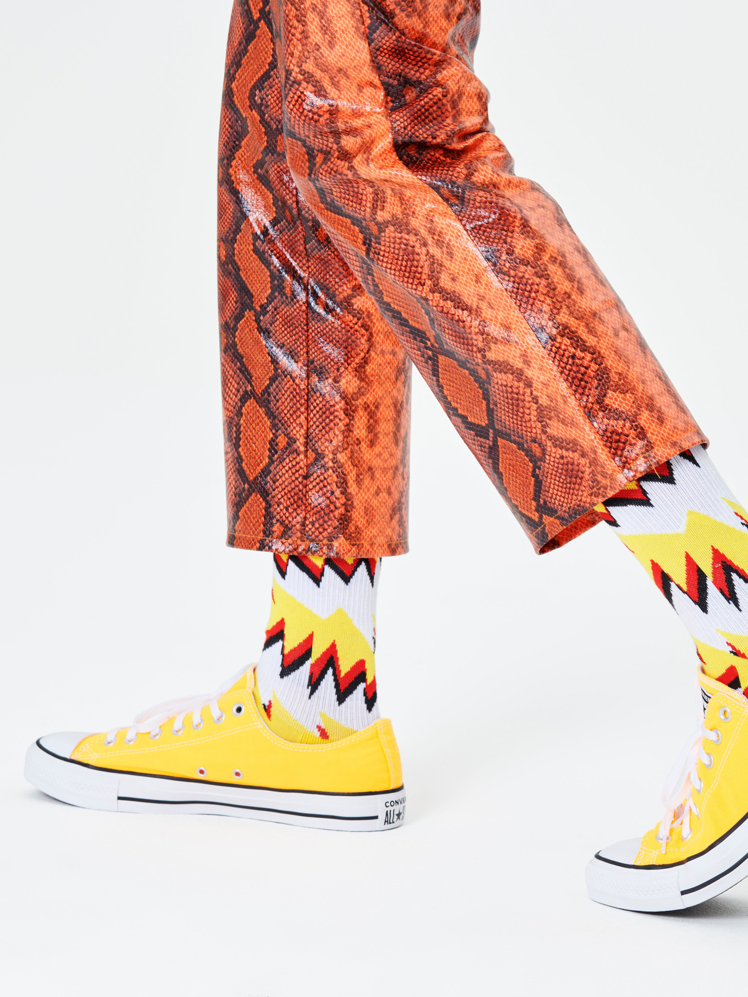 Ponožky Happy Socks Rock Stripe (white/yellow)